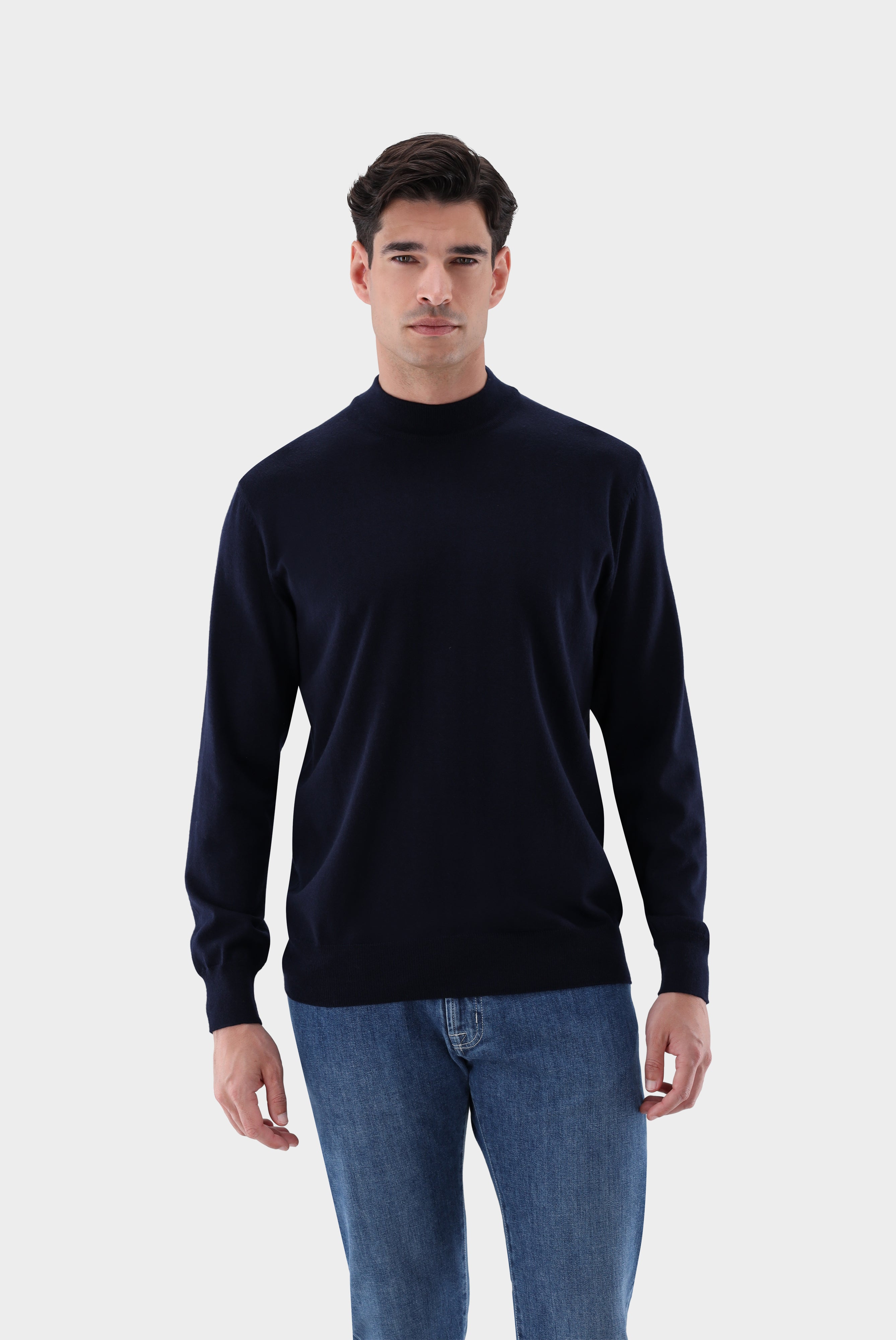 Van Laack OUTLET Stehkragenpullover aus merzerisierter