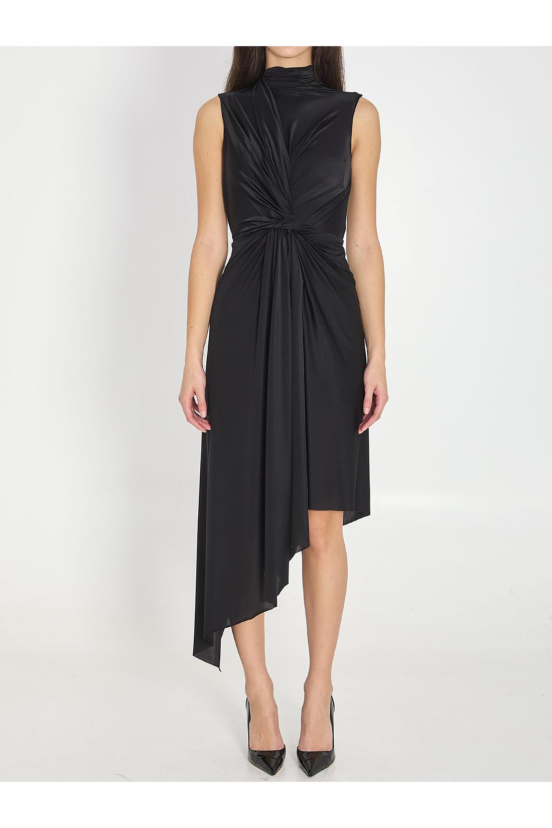 maeve asymmetrical tie-waist satin midi dress Asymmetric Scarf-Detail Midaxi Dress in Chocolate Brown - 8