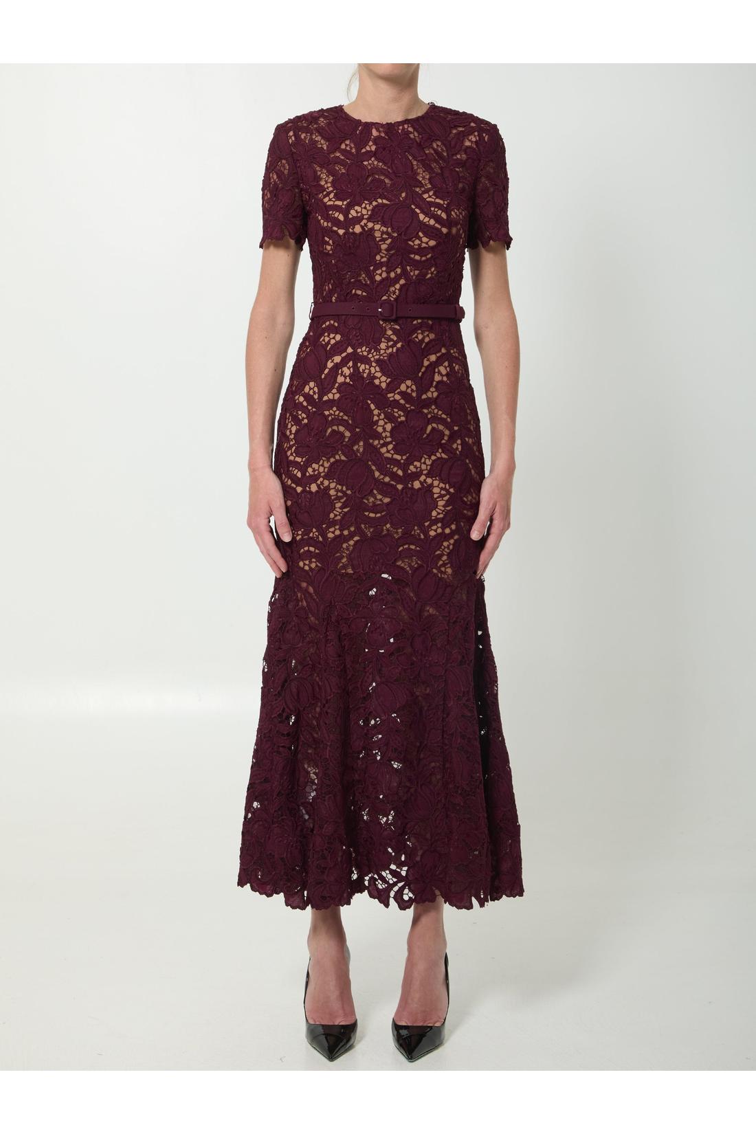 self portrait dress sale Blue Lace Tailored Midi self-portrait-US Popover bodice Self Portrait OUTLET | Burgundy