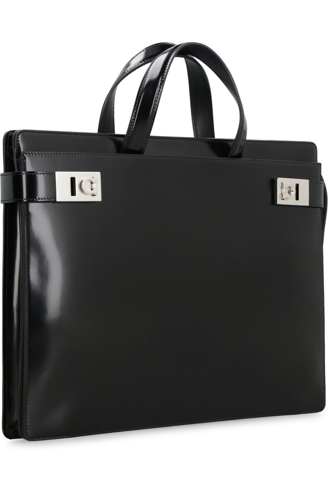 FERRAGAMO-OUTLET-SALE-Leather briefcase-ARCHIVIST