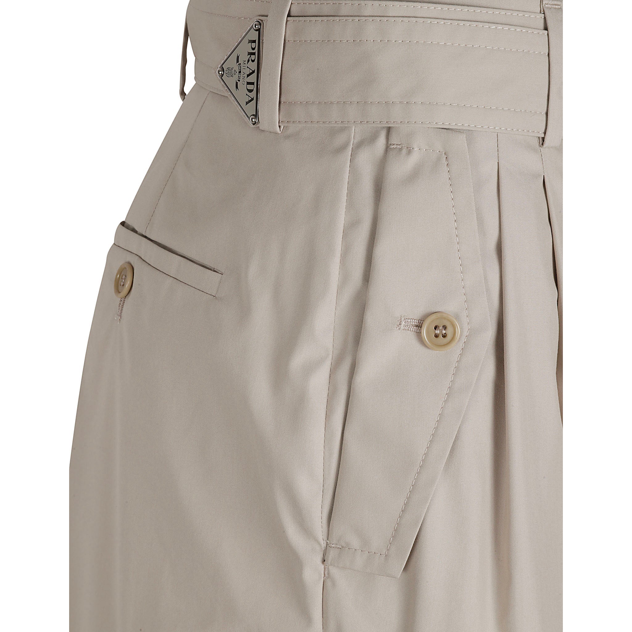 PRADA-Outlet-Sale-Prada High Waist Trousers-WOMEN CLOTHING-BEIGE-40-ARCHIVIST