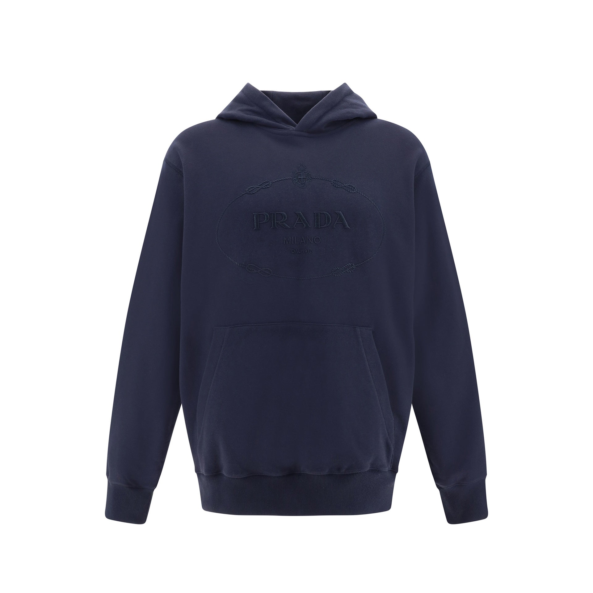 PRADA-Outlet-Sale-Prada Hooded Sweatshirt-MEN CLOTHING-BLACK-L-ARCHIVIST