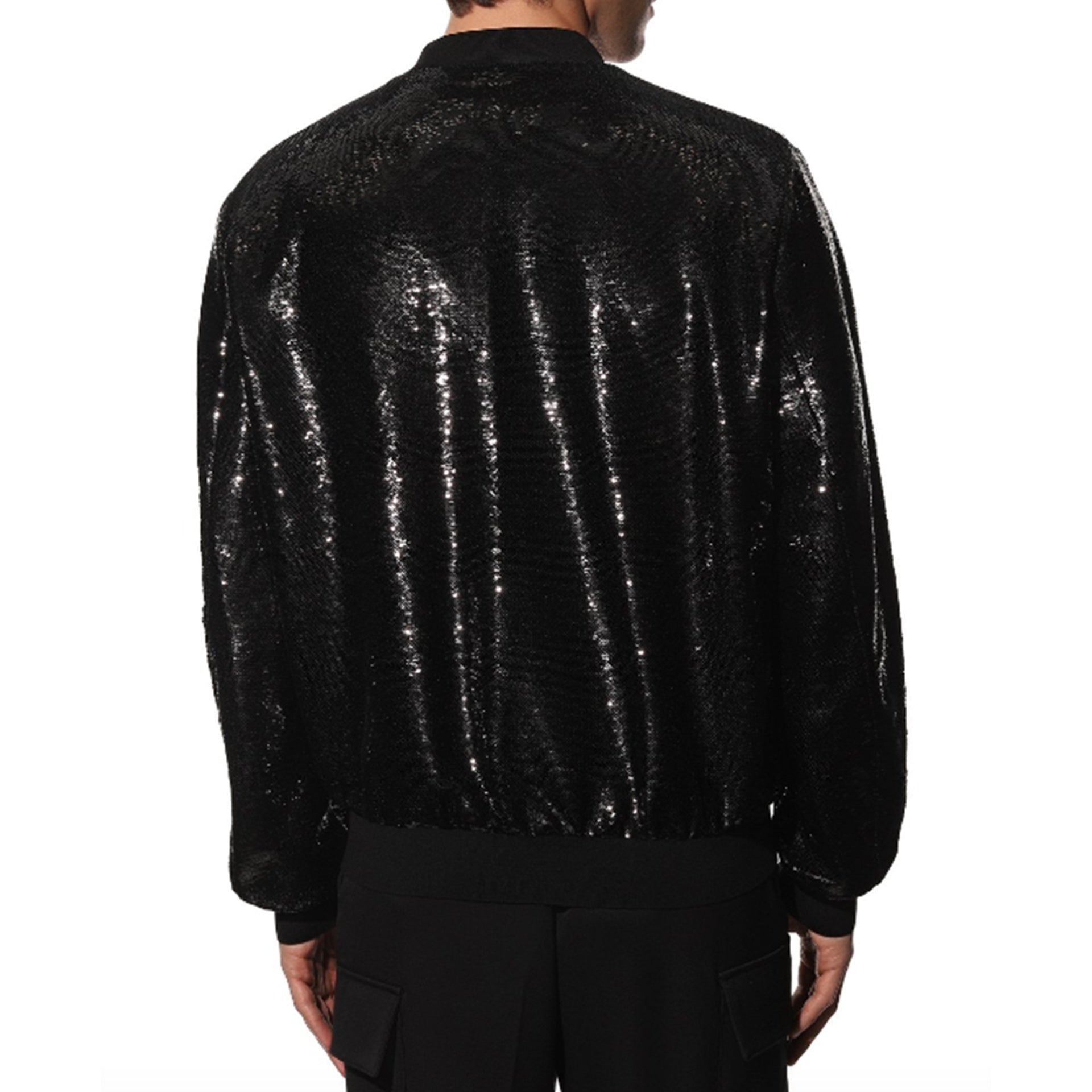 PRADA-Outlet-Sale-Prada Sequin-Embellished Bomber Jacket-MEN CLOTHING-BLACK-M-ARCHIVIST
