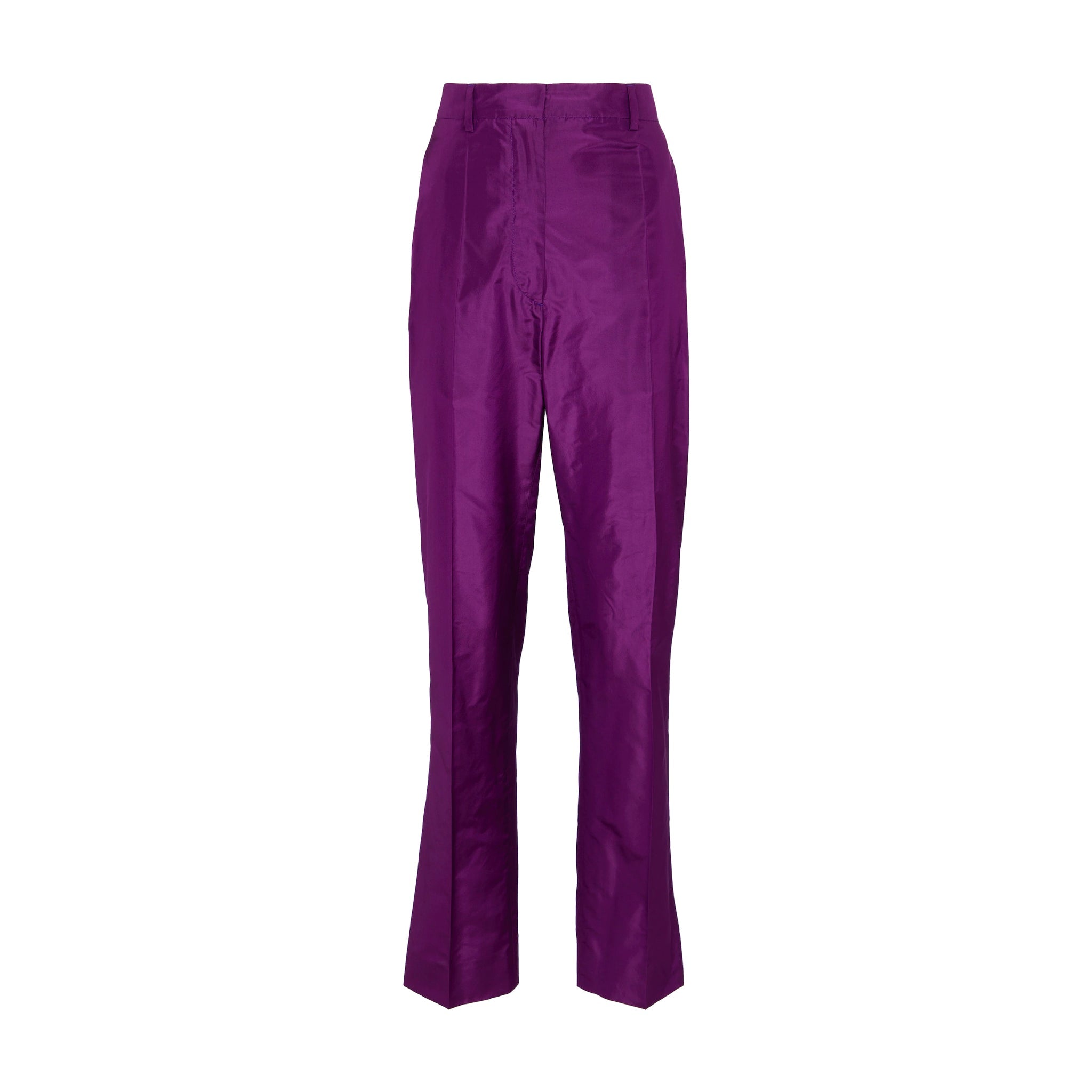 PRADA-Outlet-Sale-Prada Taffeta Silk Pants-WOMEN CLOTHING-PURPLE-40-ARCHIVIST