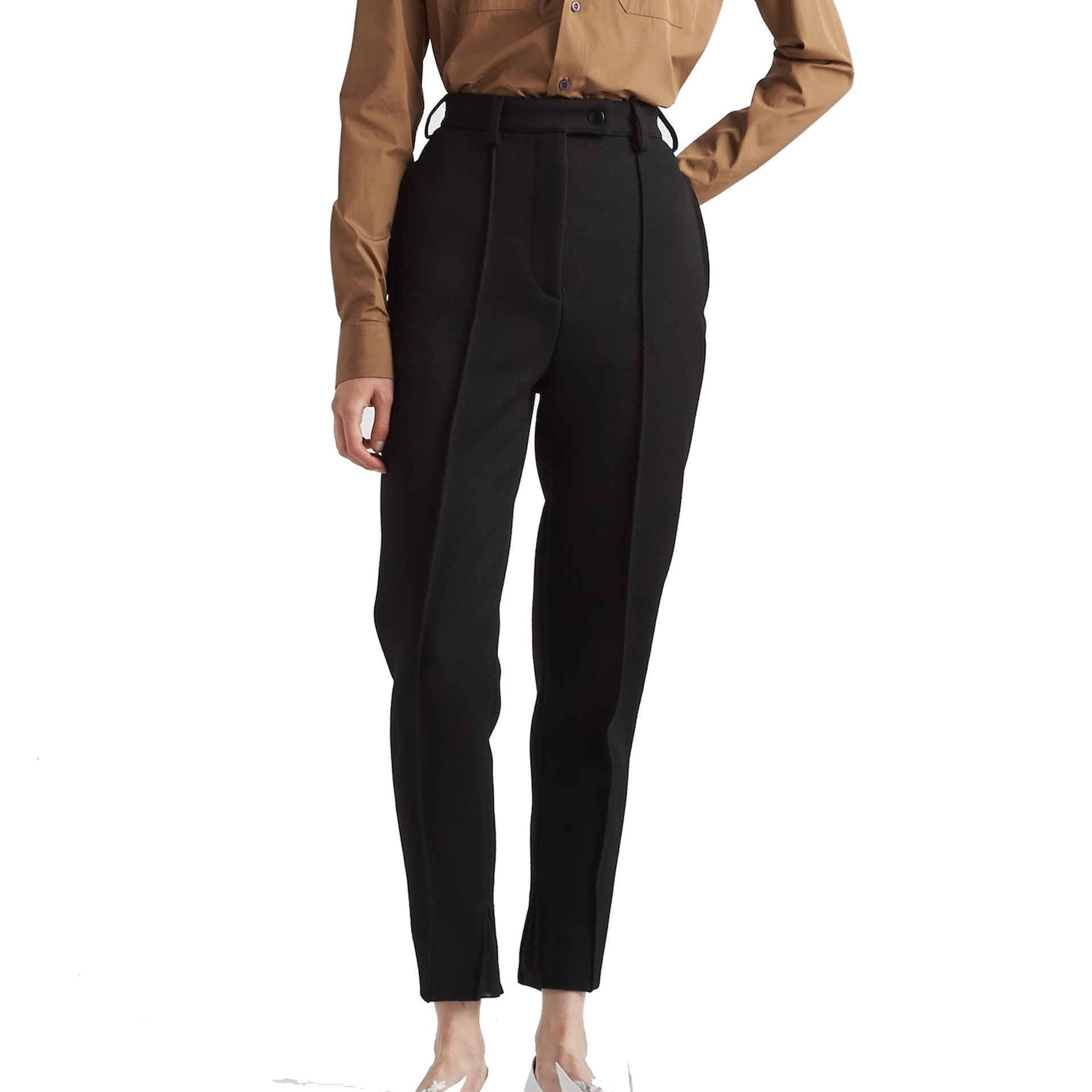 PRADA-Outlet-Sale-Prada Wool Pants-WOMEN CLOTHING-BLACK-40-ARCHIVIST
