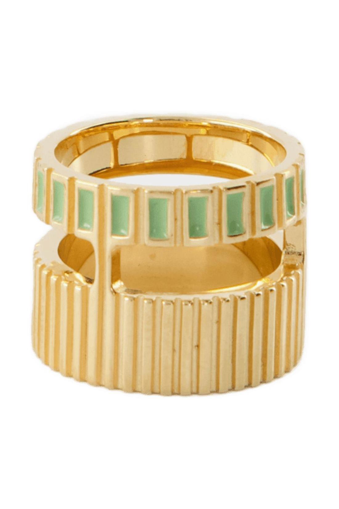 Slot  Ring - Ivi - Green - Or