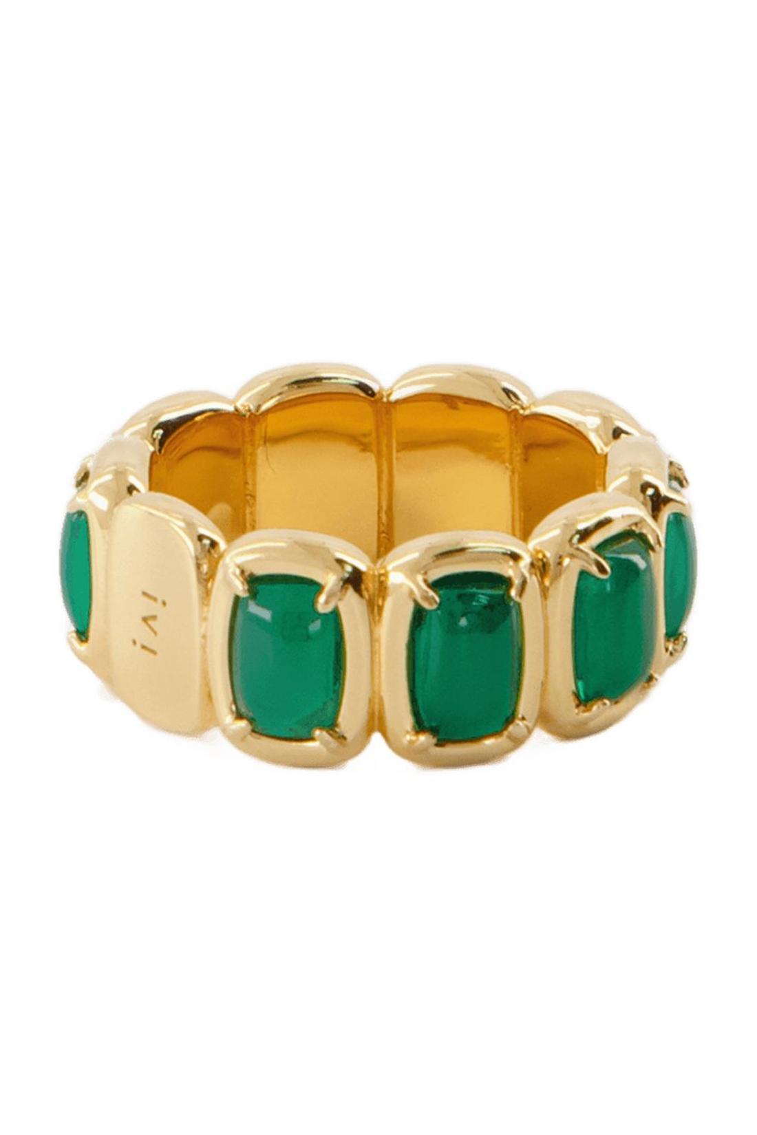 Toy Ring - Ivi - Green Onyx - Or