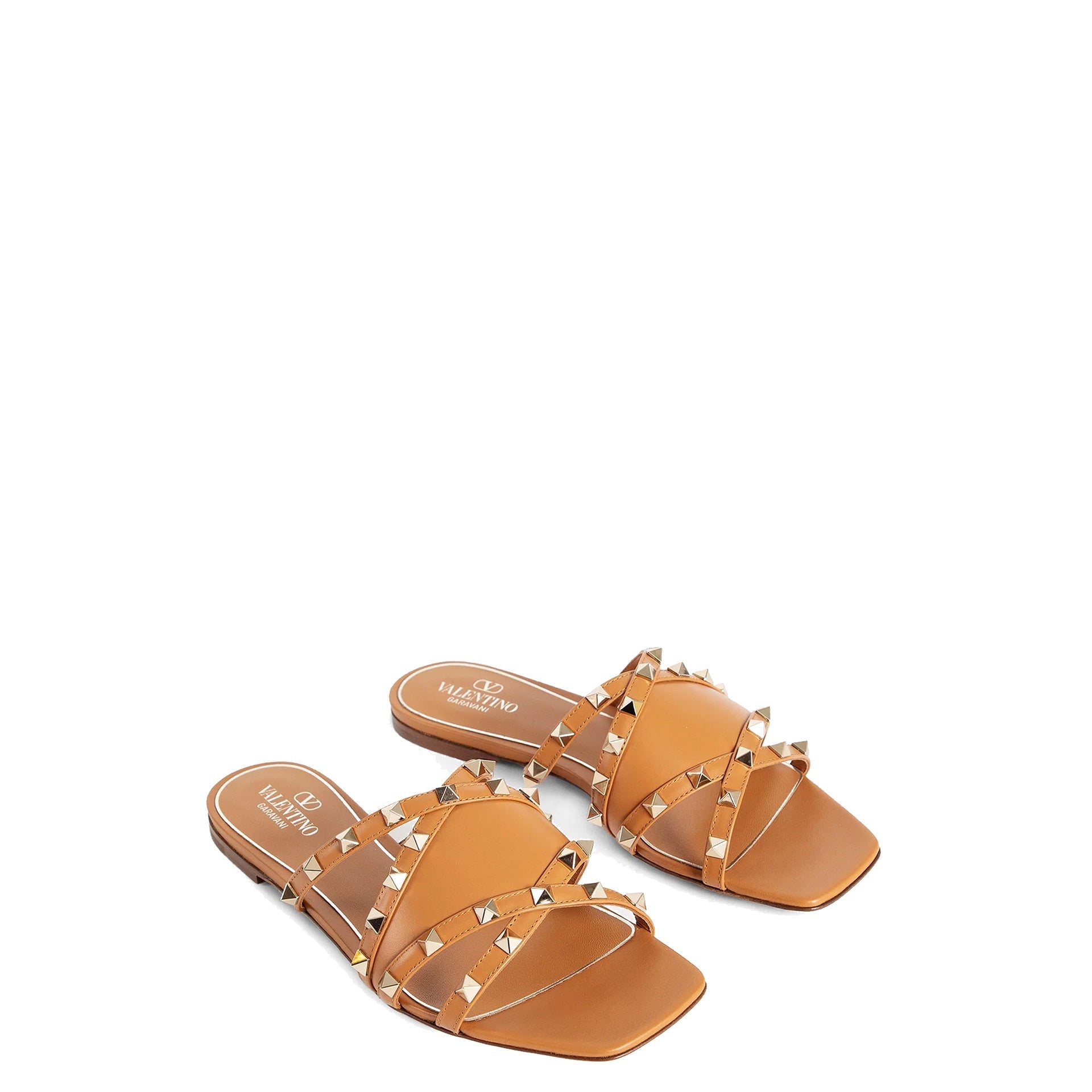 Valentino Garavani Rockstud Leather Flat Sandals