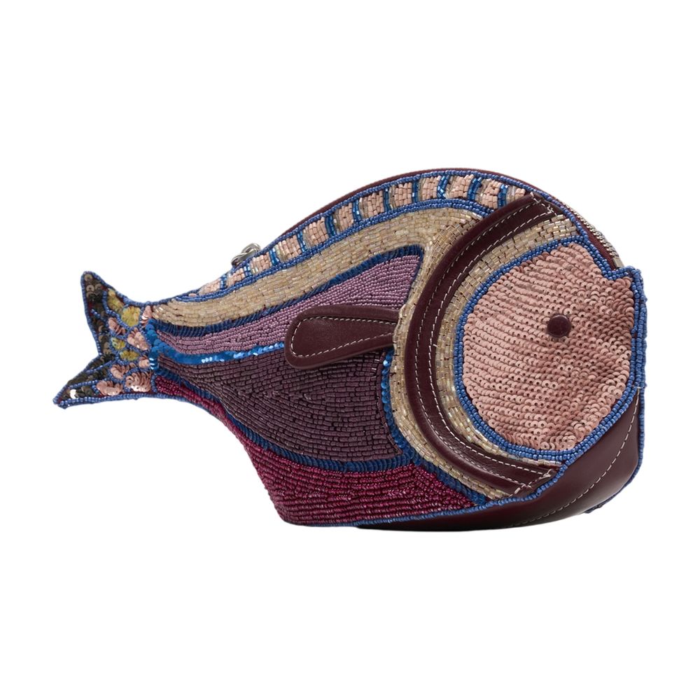 Pesce-Clutch – Staud – Kunstleder – Violett