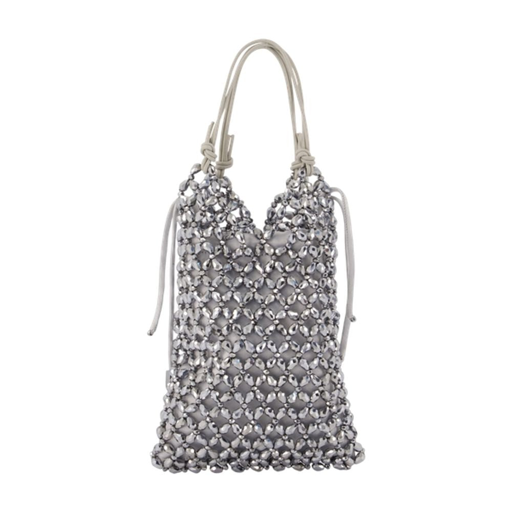 Karla-Handtasche – Staud – Perlen – Silberfarben