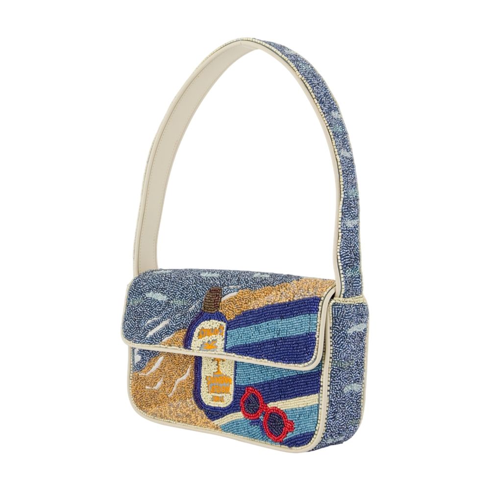 Tommy Beaded Umhängetasche – Staud – Kunstleder – Mehrfarbig