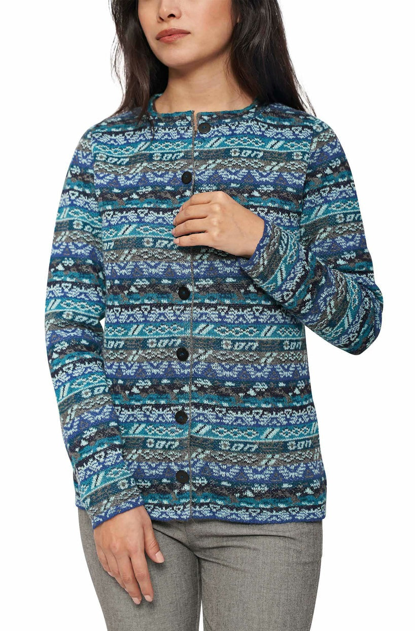 Verdancia-Apu Kuntur - Alpaka Strickjacke TAMIA – Jacquard-Cardigan aus 100% Baby Alpaka-Strickjacke-Black-Deal-Outlet-by-ARCHIVIST