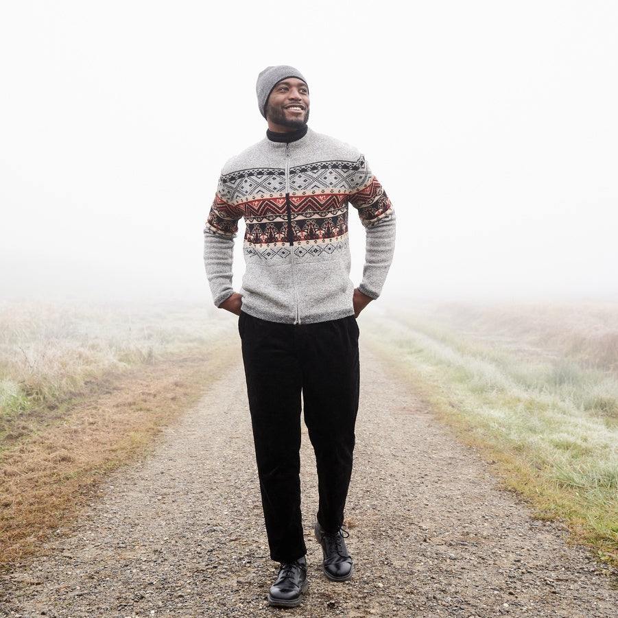 Verdancia-Apu Kuntur - Alpaka Strickjacke FIESTA – Herren-Jacke aus 100% Baby Alpaka-Jacke-Black-Deal-Outlet-by-ARCHIVIST