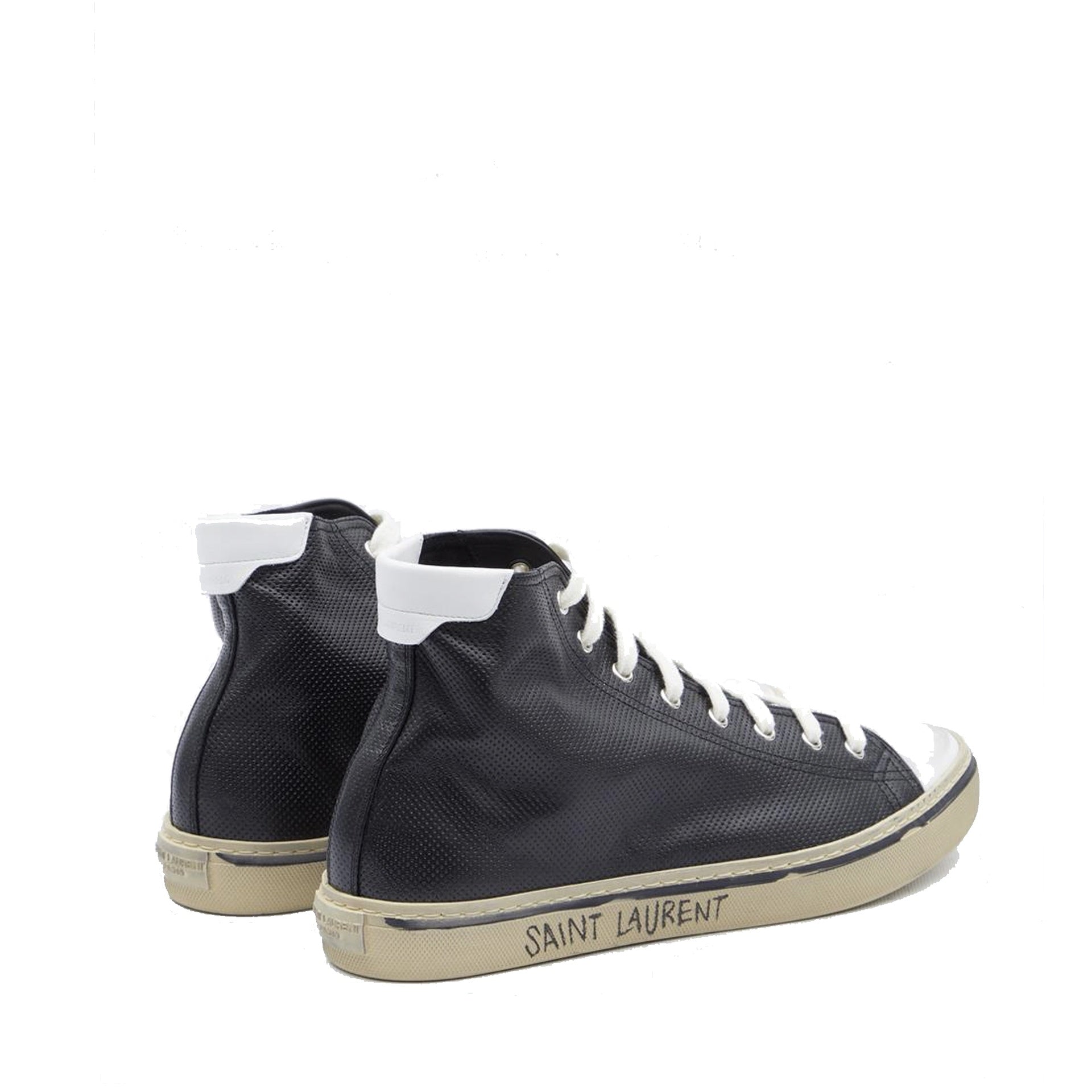 Saint Laurent-Saint Laurent Malibu Leather Sneakers-MEN SHOES-Black-Deal-Outlet-by-ARCHIVIST