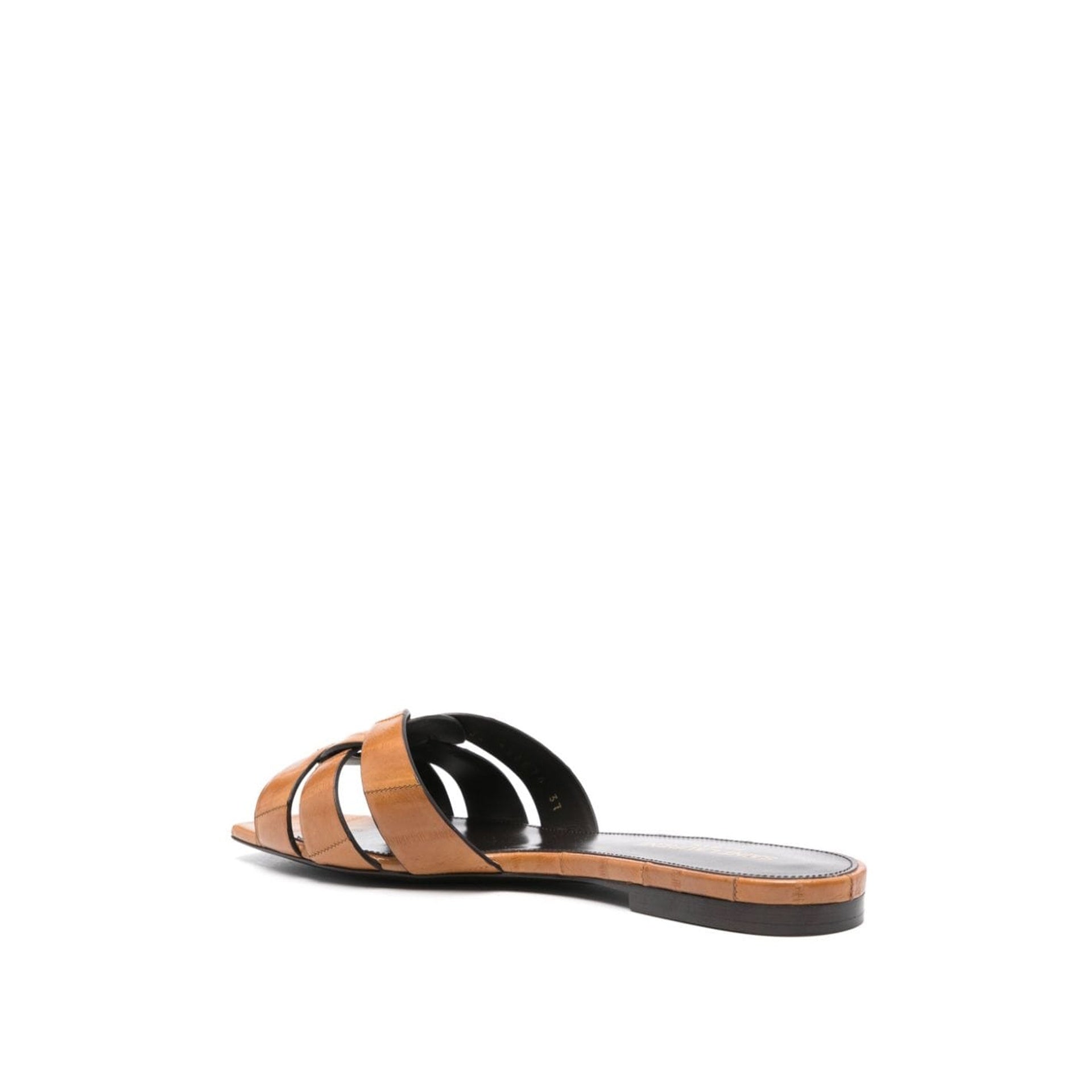 Saint Laurent-Saint Laurent Tribute Flat Sandals-WOMEN SHOES-Black-Deal-Outlet-by-ARCHIVIST