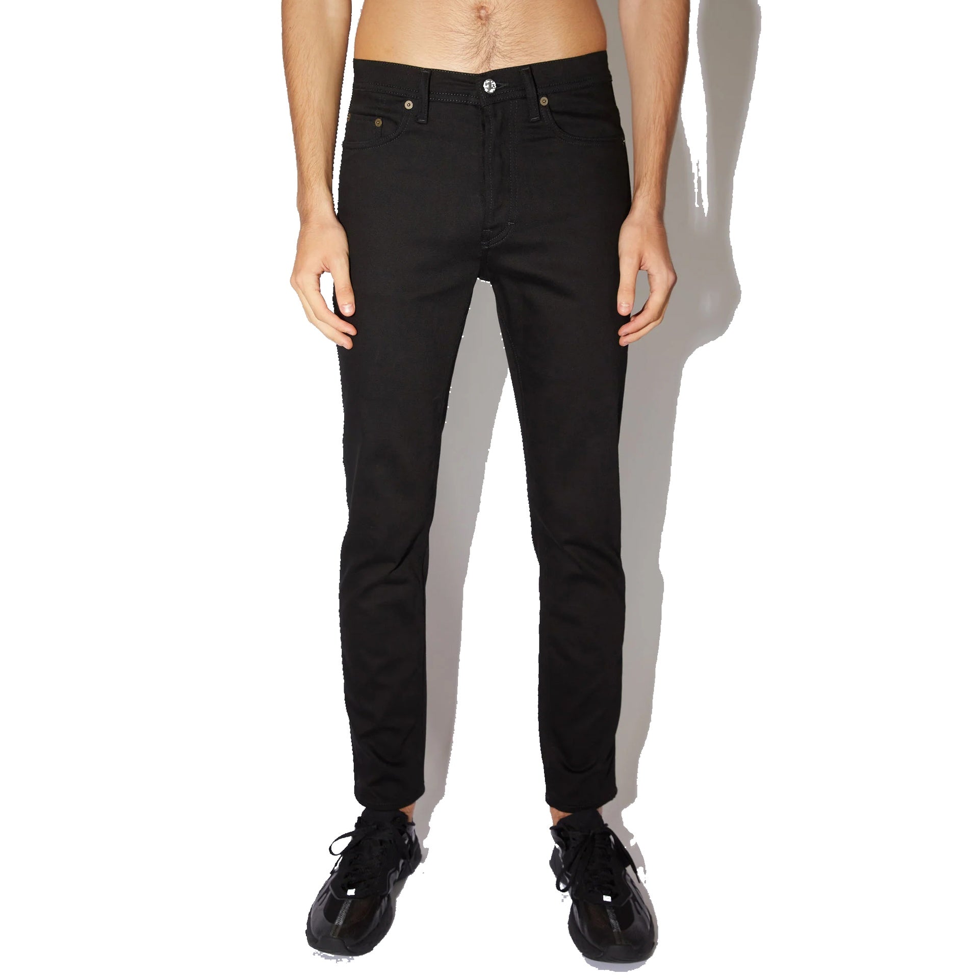 Acne Studios-Acne Studios Blå Konst River Stay Cotton Denim Jeans-MEN CLOTHING-Black-Deal-Outlet-by-ARCHIVIST