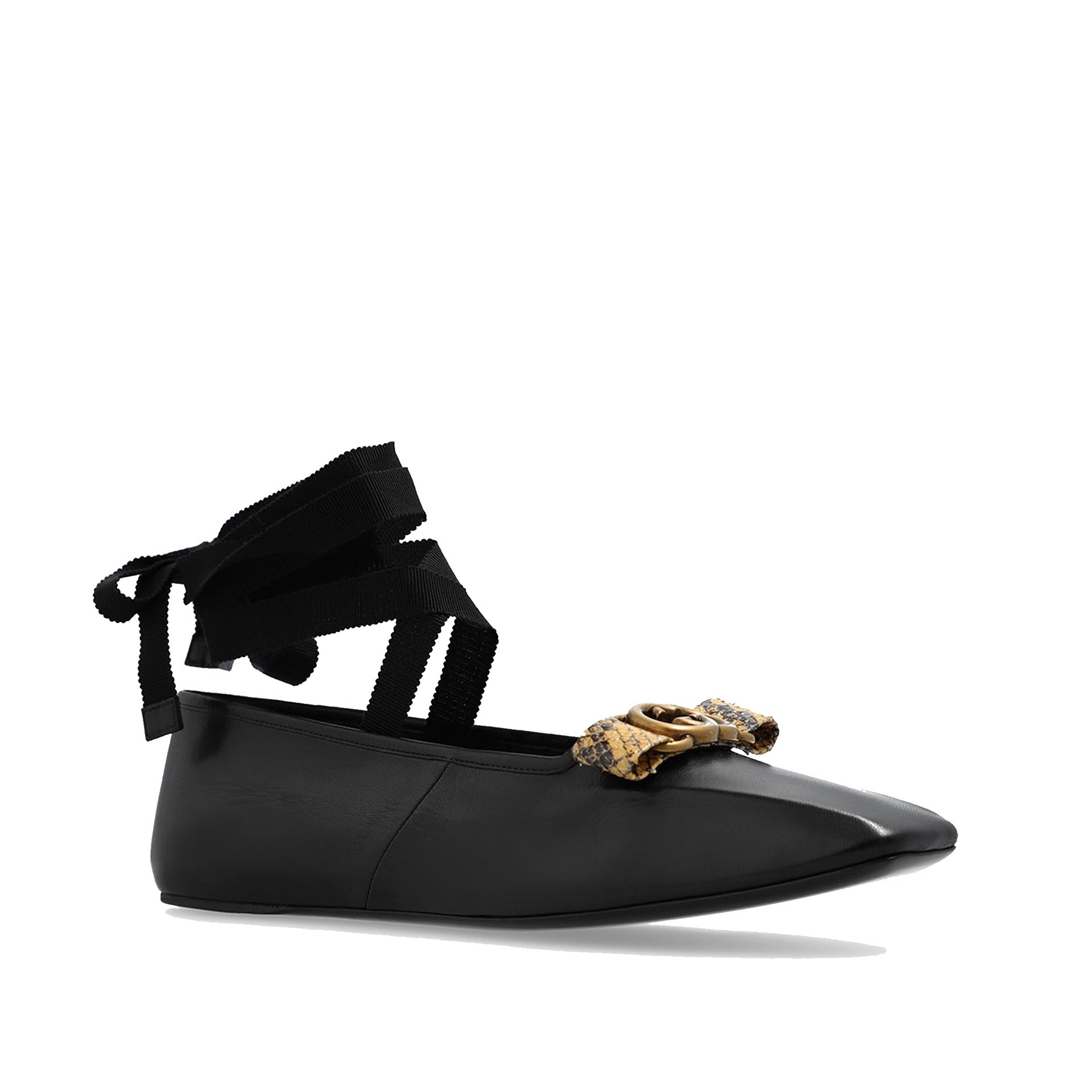 Gucci-Gucci Double G Ballet Flats-WOMEN SHOES-Black-Deal-Outlet-by-ARCHIVIST