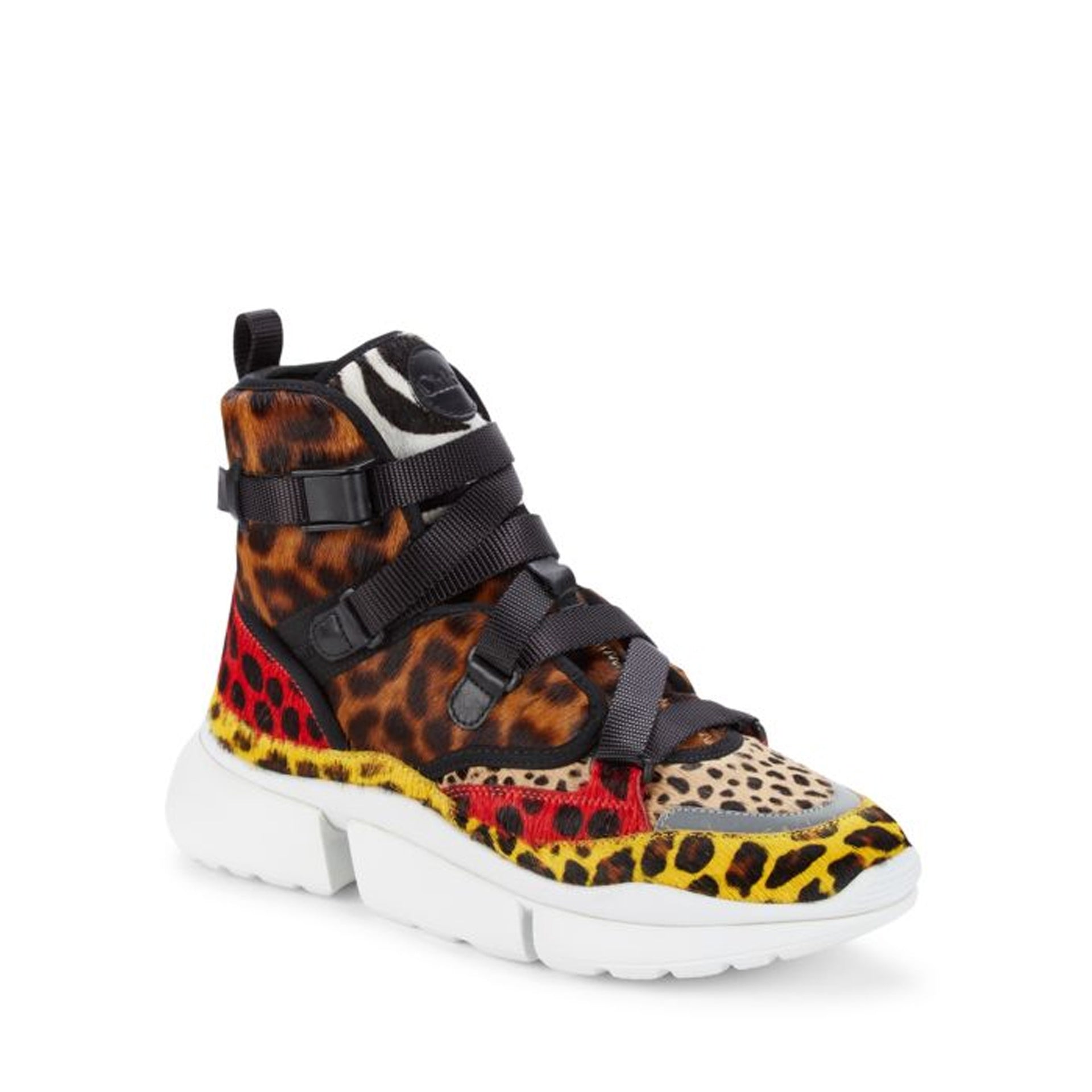 Chloè Sonnie Leopard-Print High-Top Sneakers