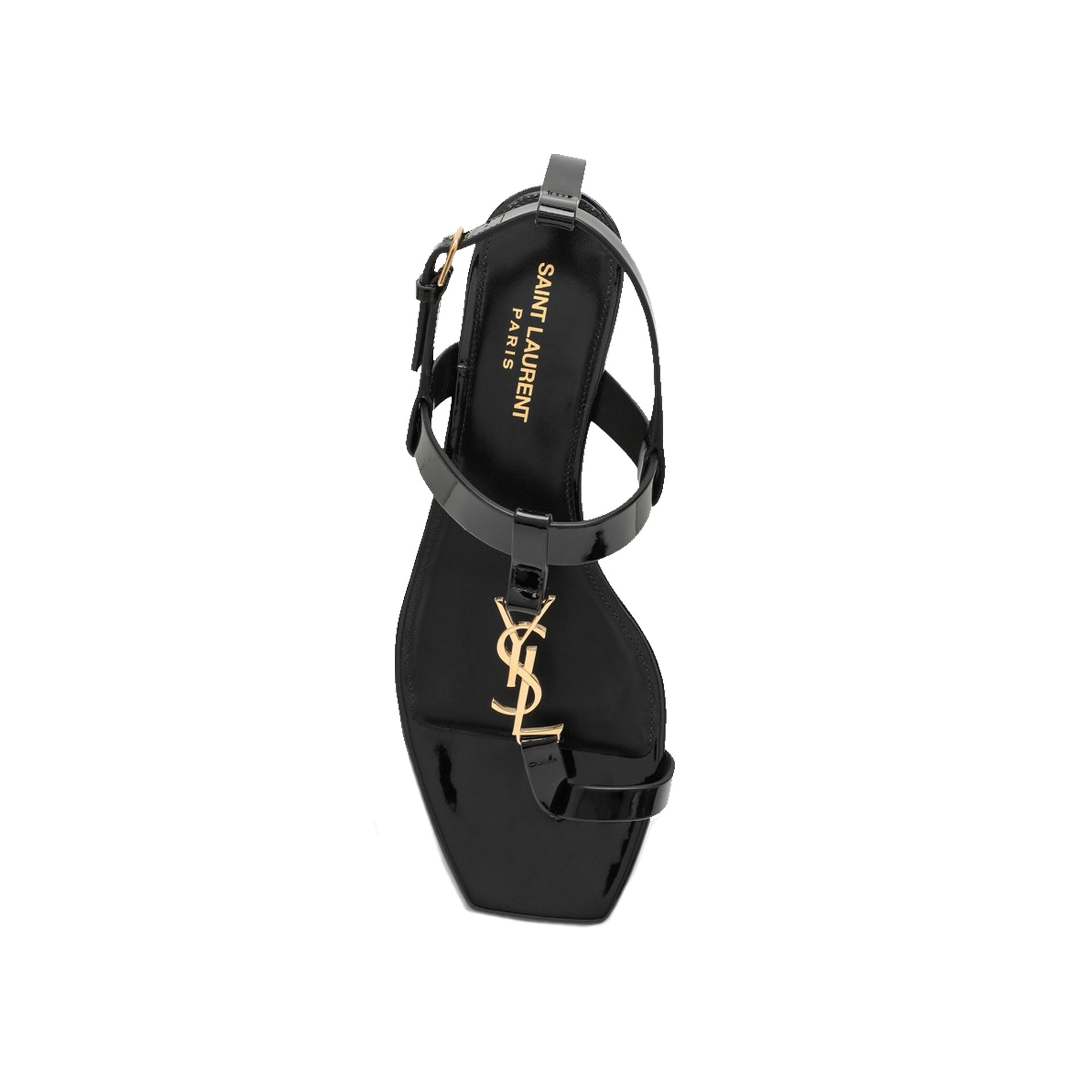 Saint Laurent Cassandre Leather Flat Sandals