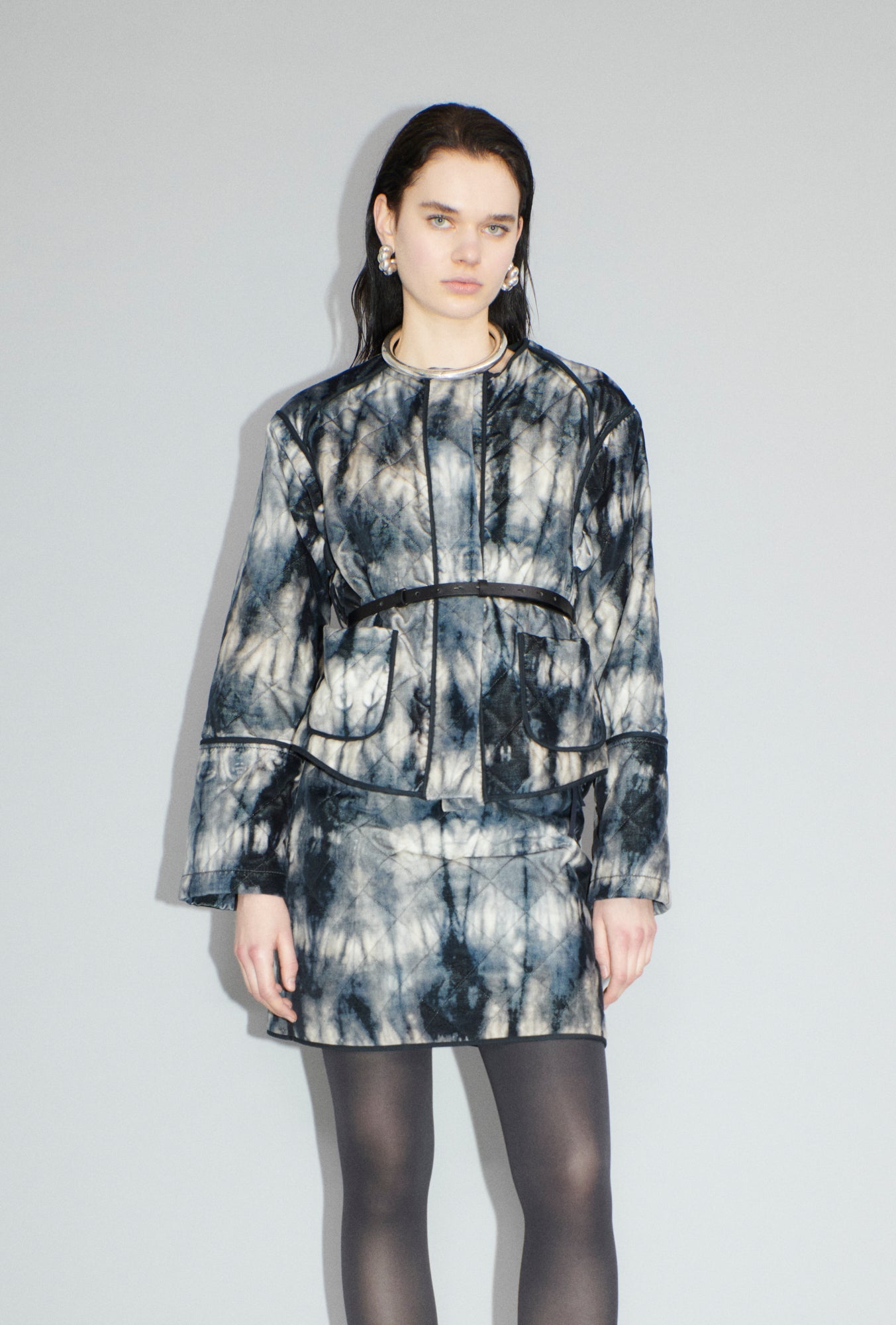 Quilted Tie-Dye Jacke, Ink