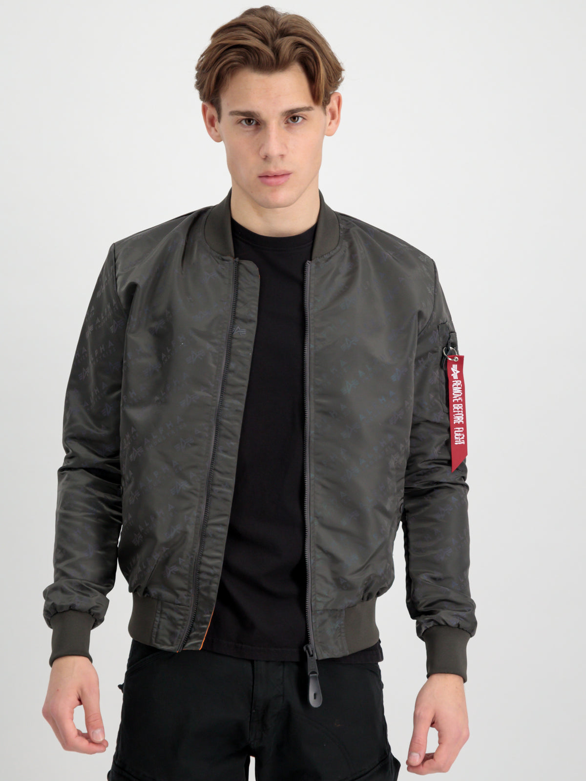MA-1 Light Weight Allover Print Rainbow Reflective Bomber Jacket