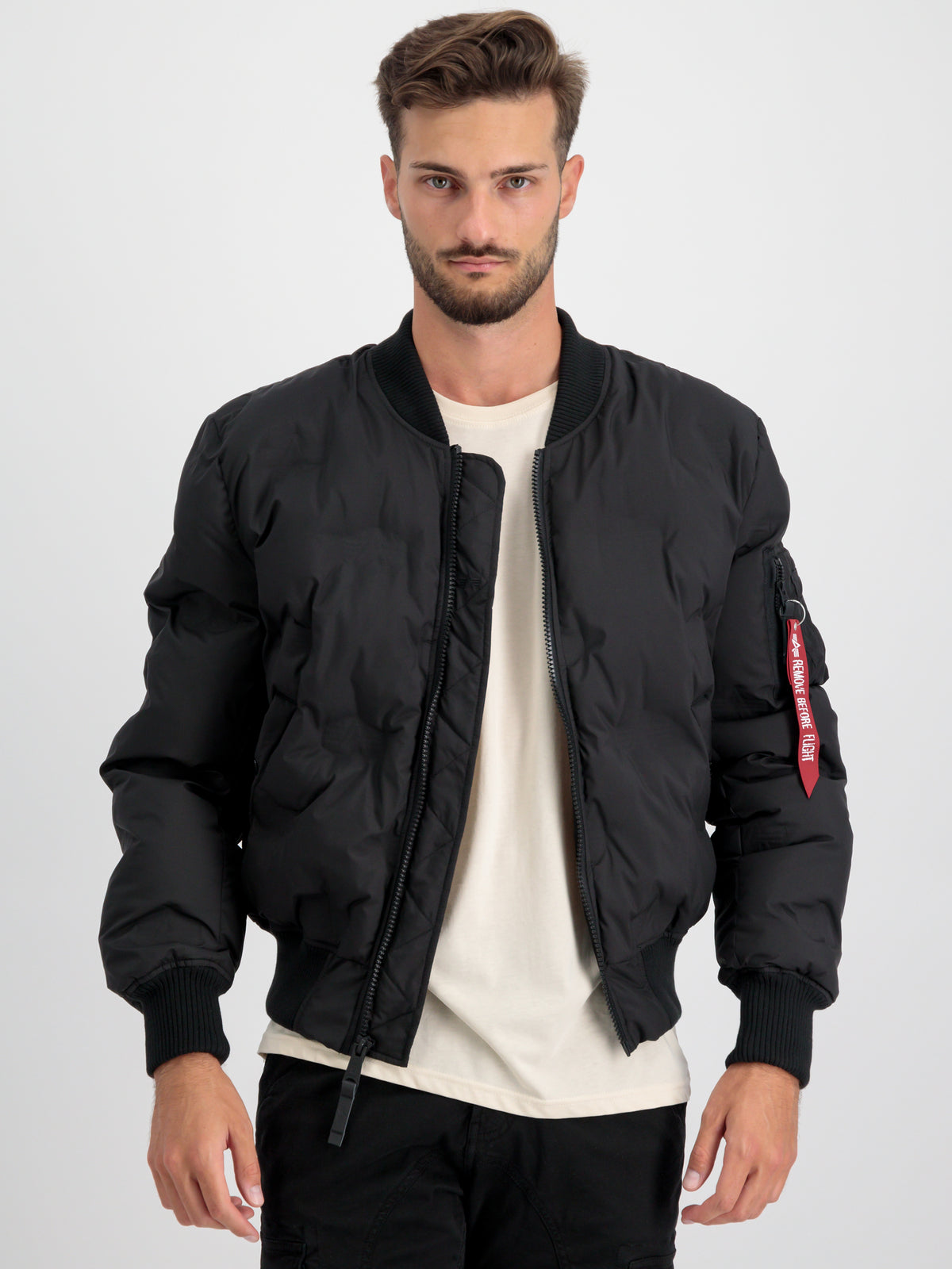 MA-1 Embroidery Logo Puffer Bomber Jacket