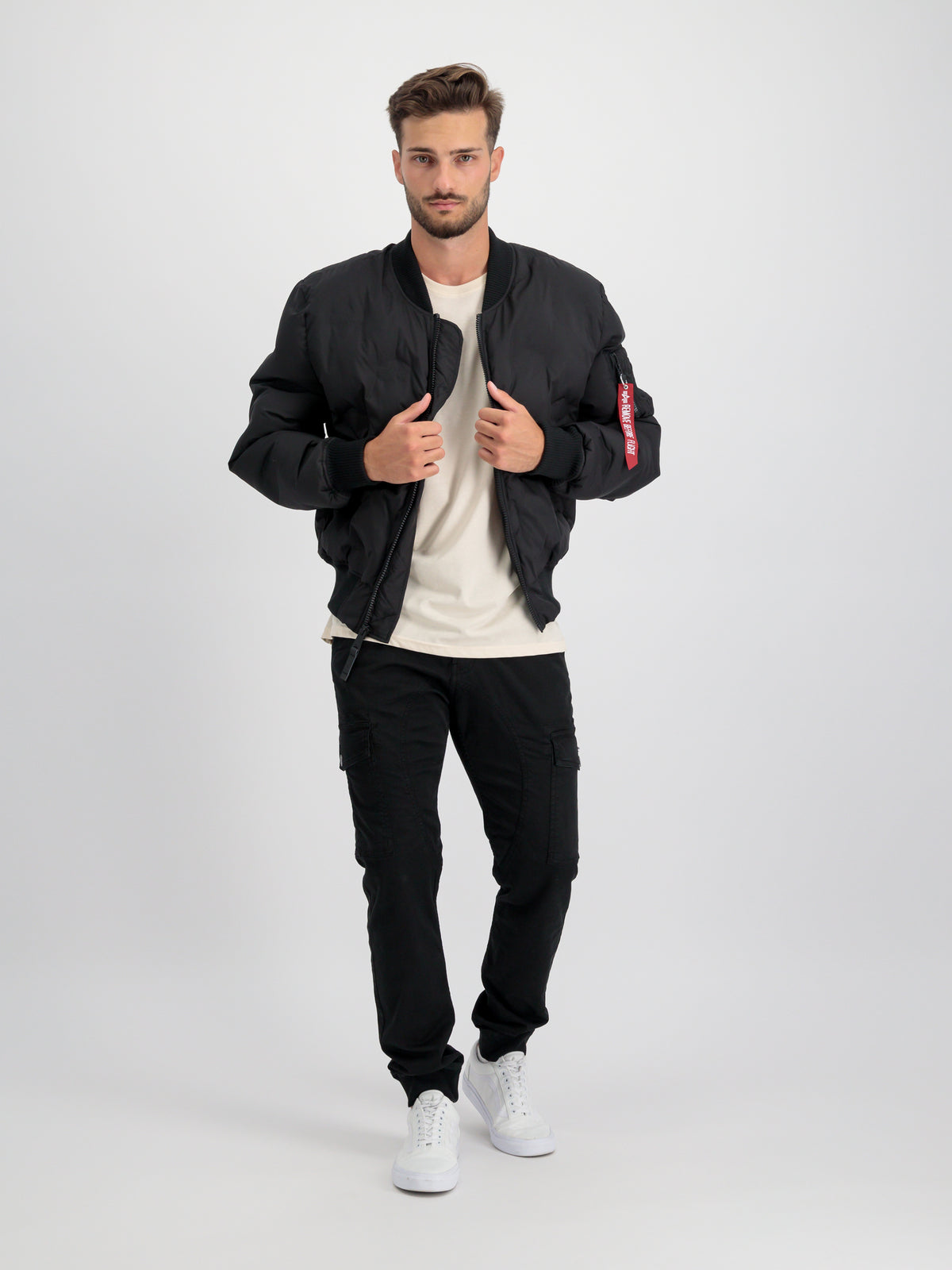 MA-1 Embroidery Logo Puffer Bomber Jacket