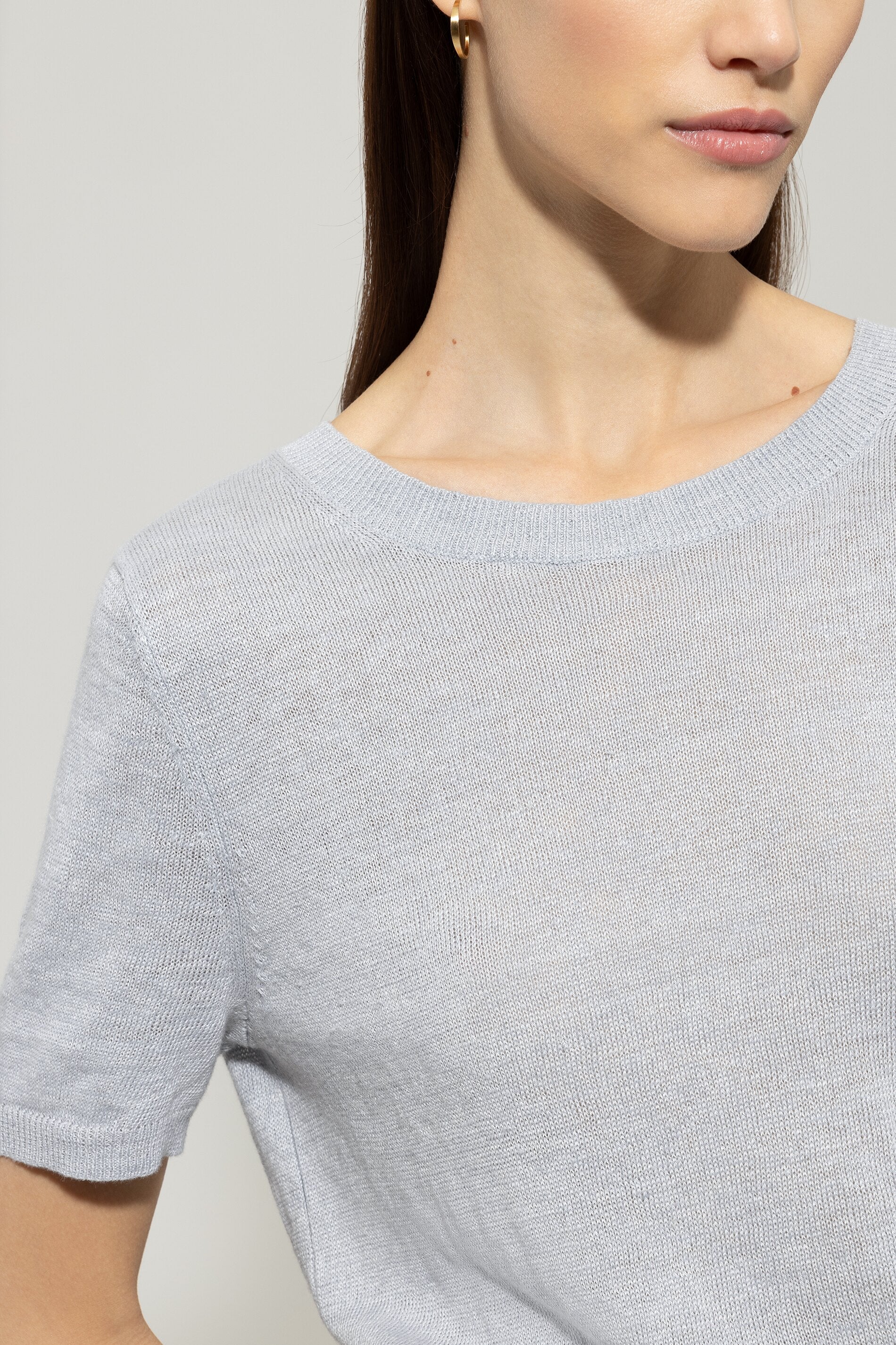 Halbarm-Leinen-Pullover