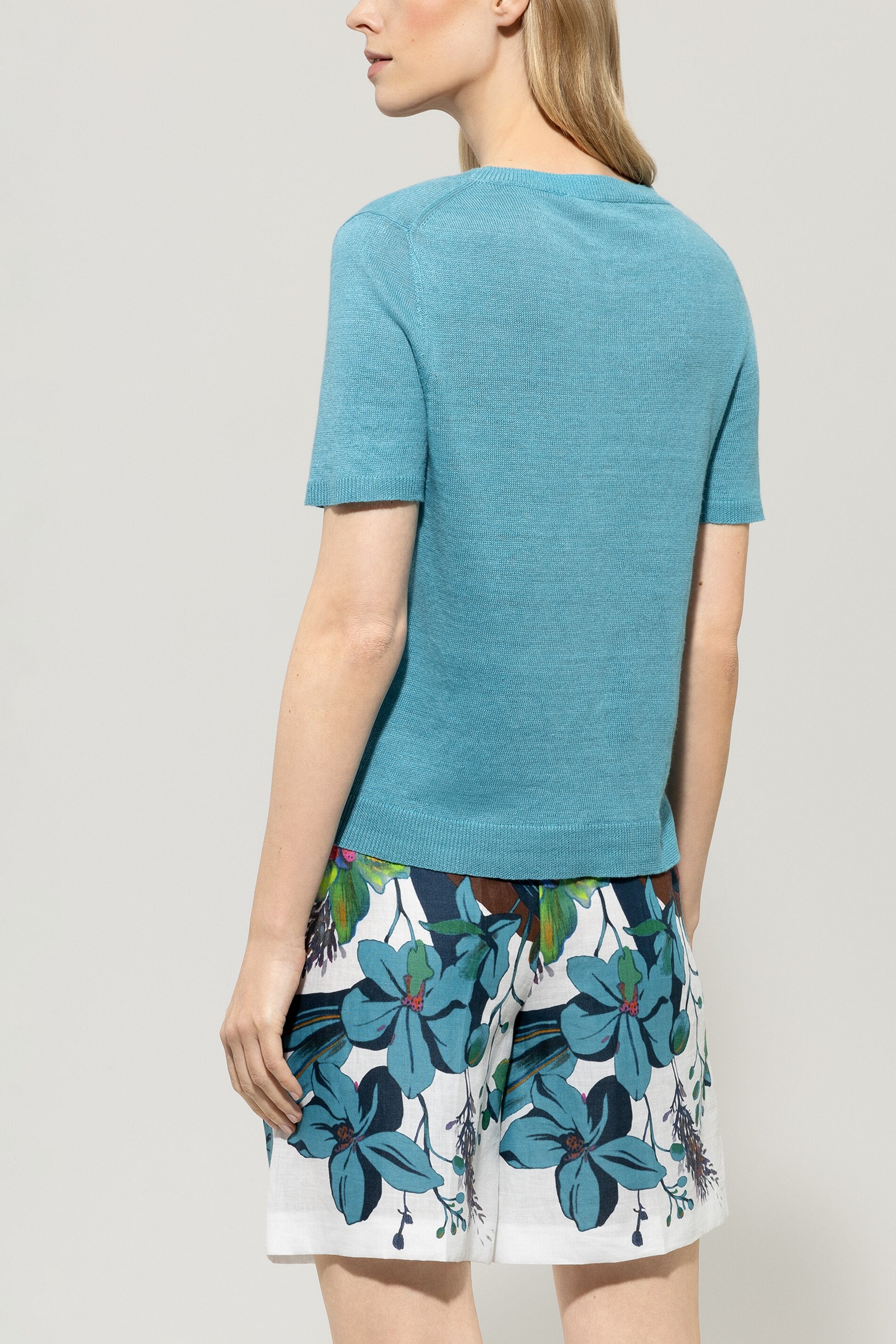 Halbarm-Leinen-Pullover