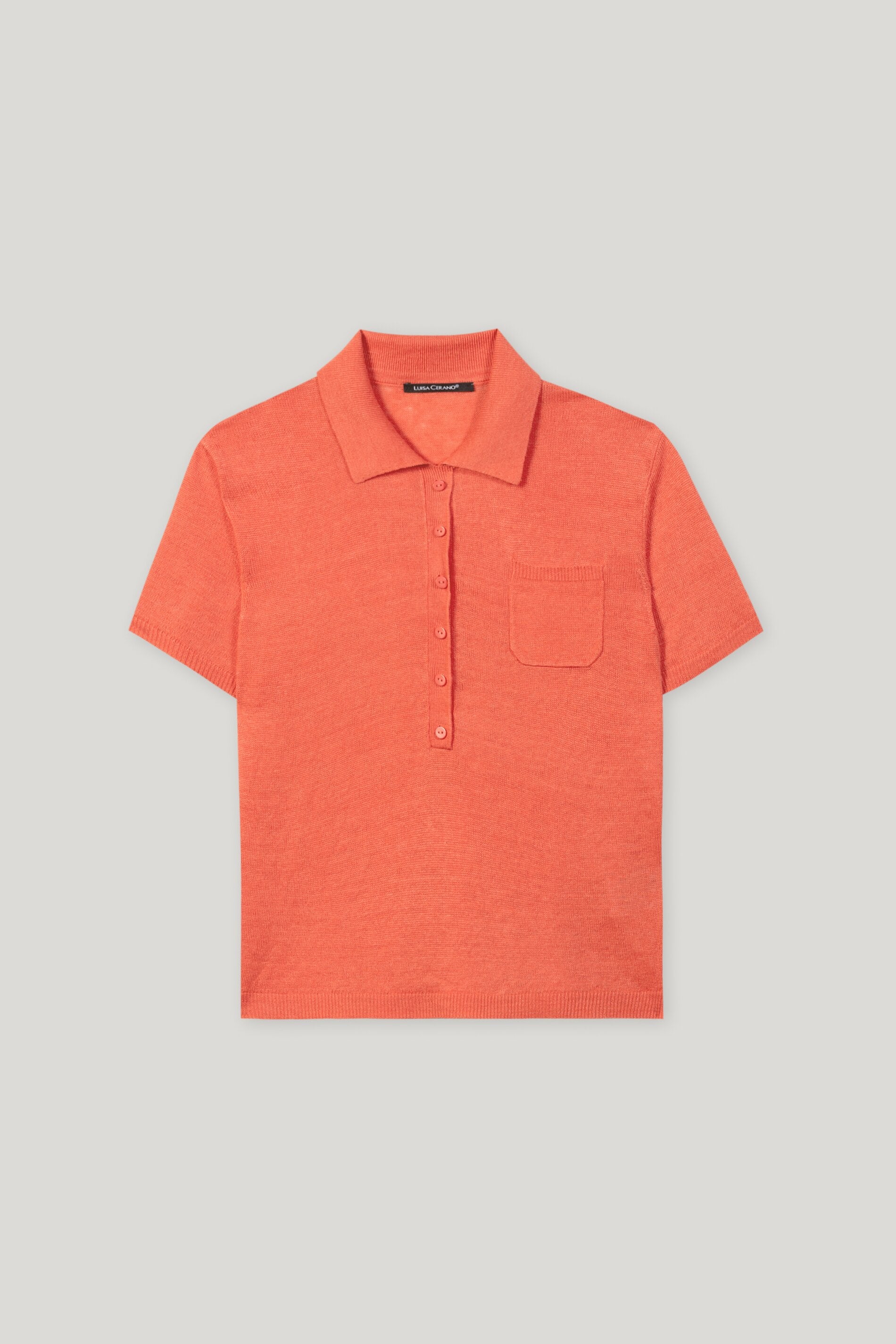Leinen-Polo mit Knopfleiste