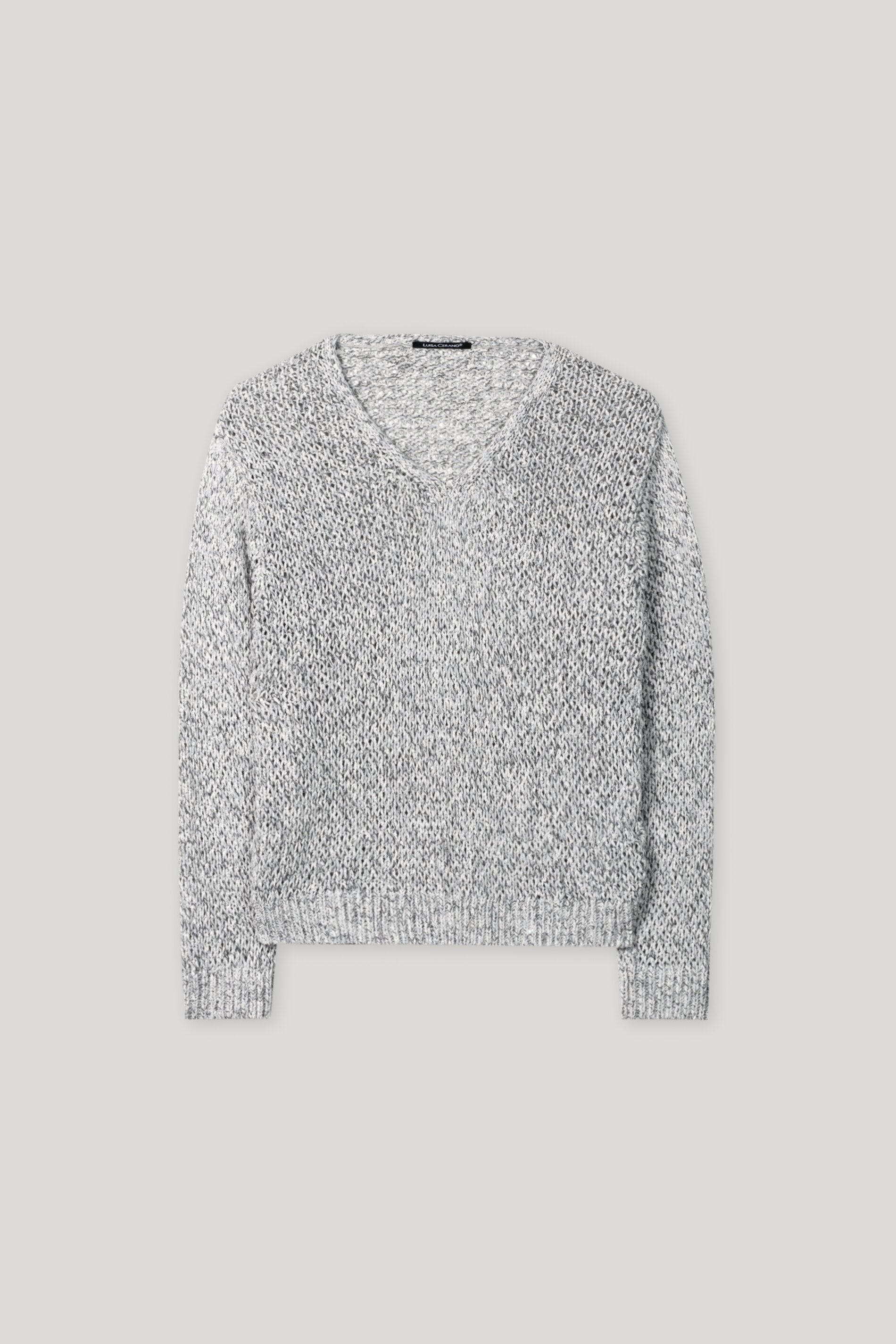 V-Neck-Pulli aus Baumwoll-Mix