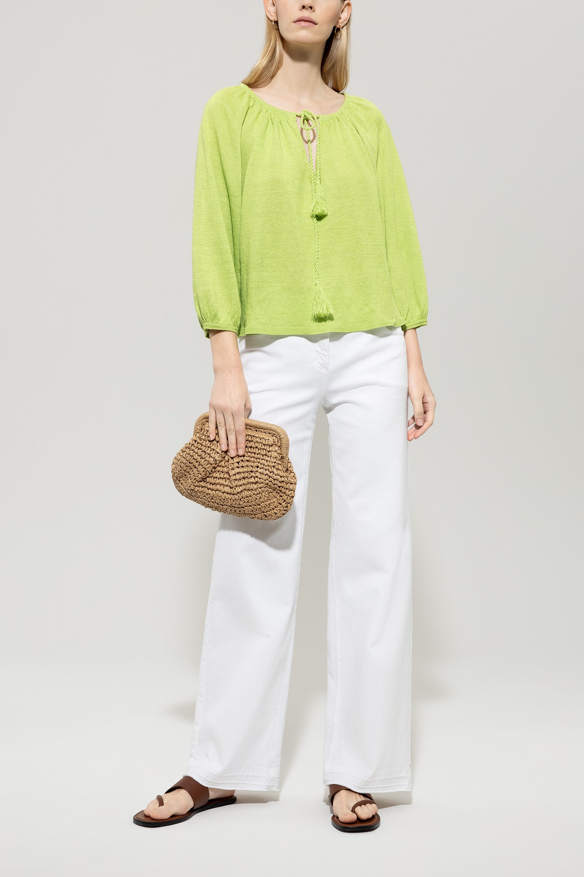 Leinen-Tunika-Pullover