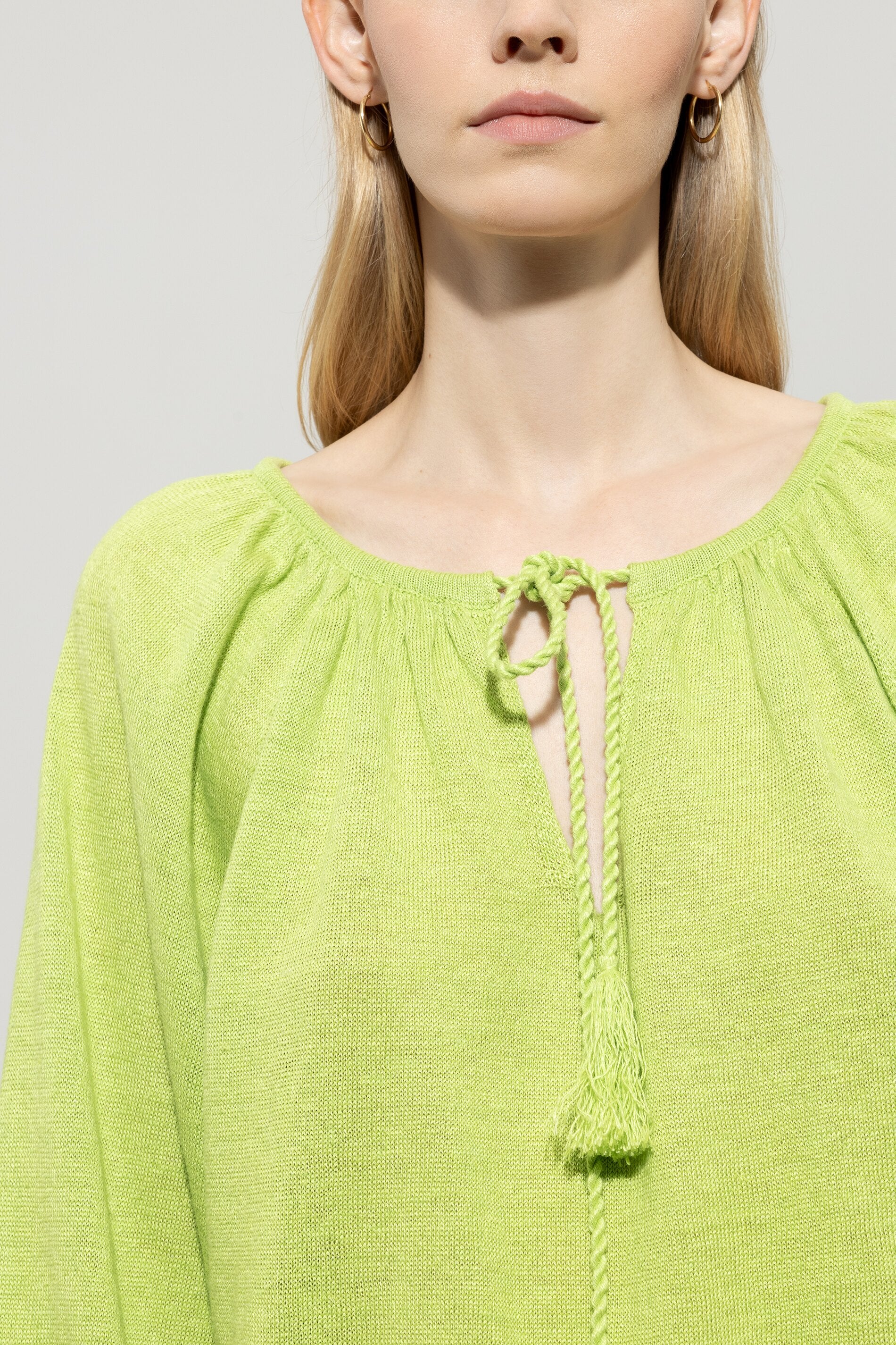Leinen-Tunika-Pullover