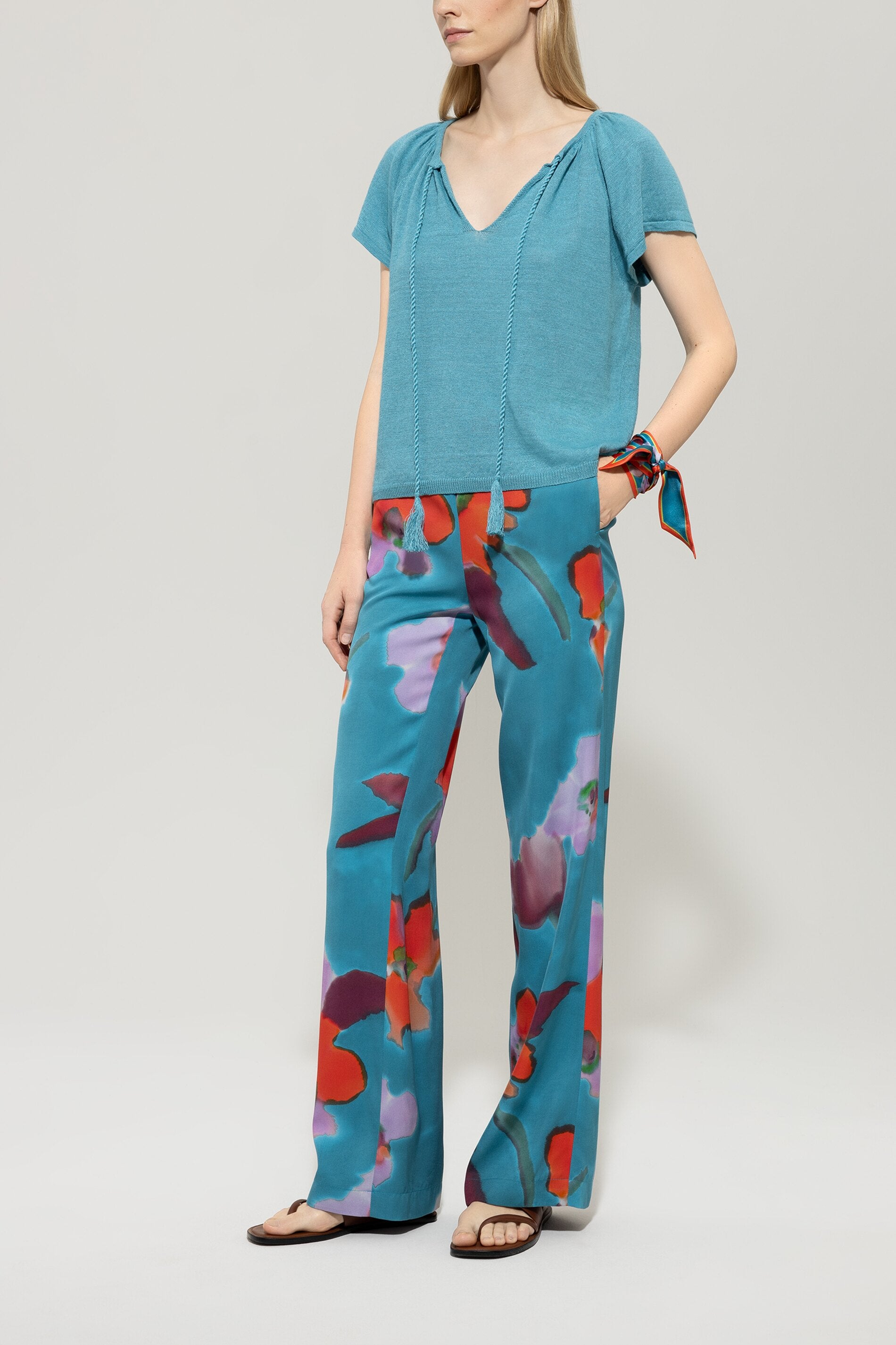Leinen-Tunika-Pullover