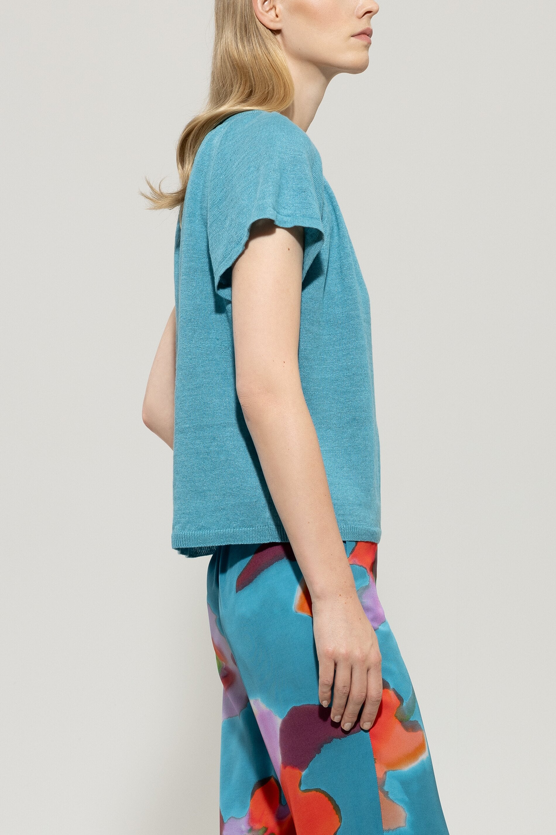 Leinen-Tunika-Pullover