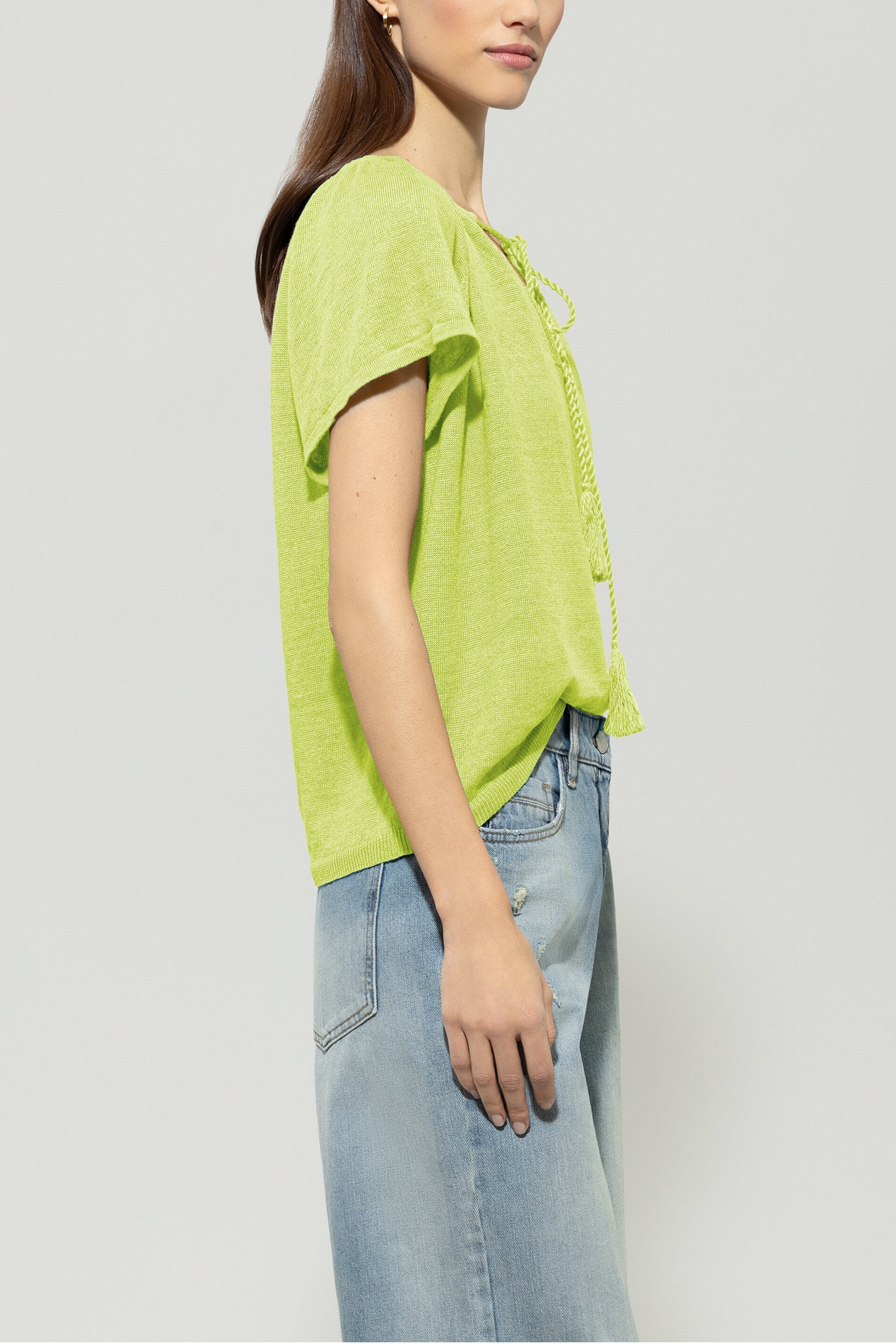 Leinen-Tunika-Pullover