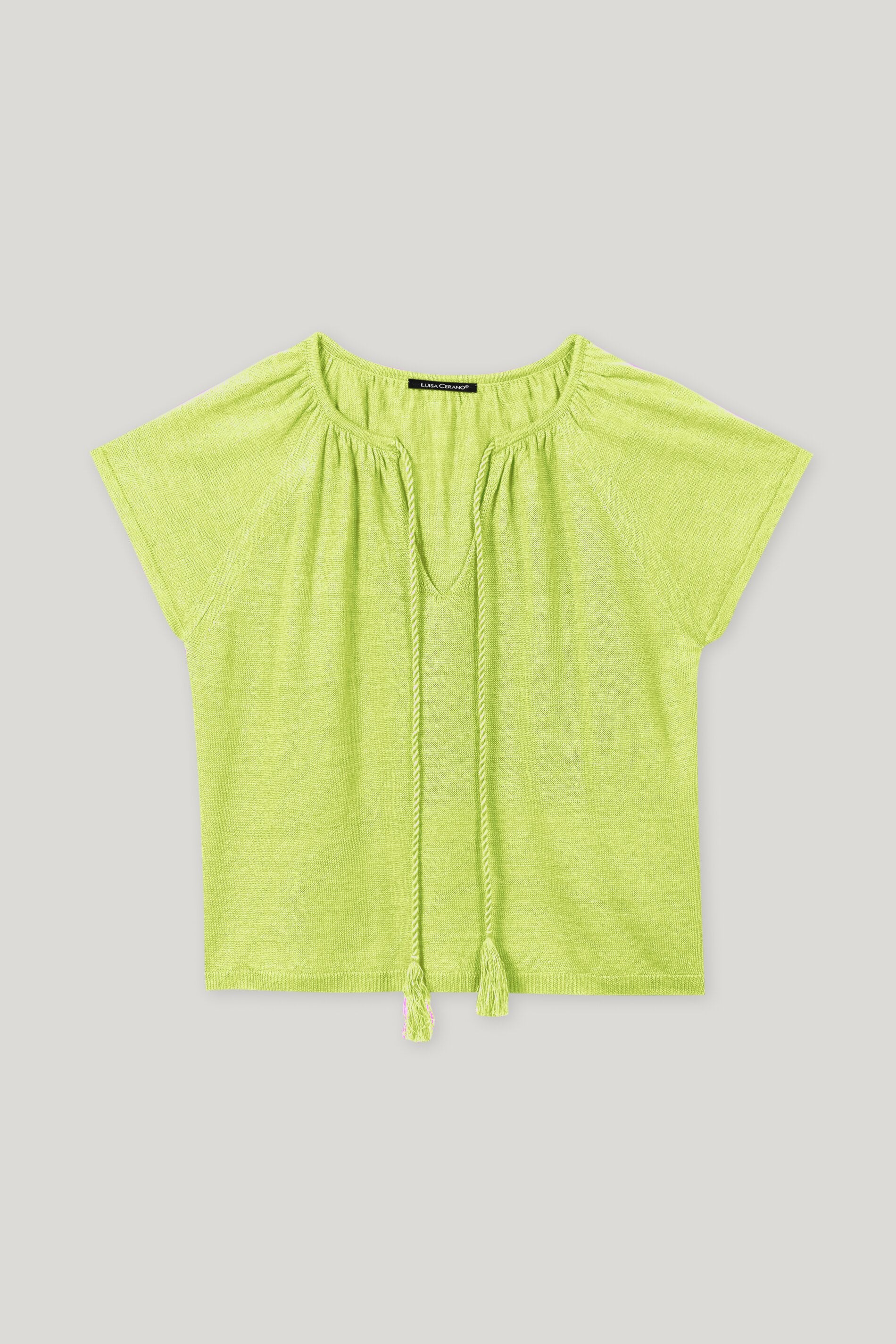 Leinen-Tunika-Pullover