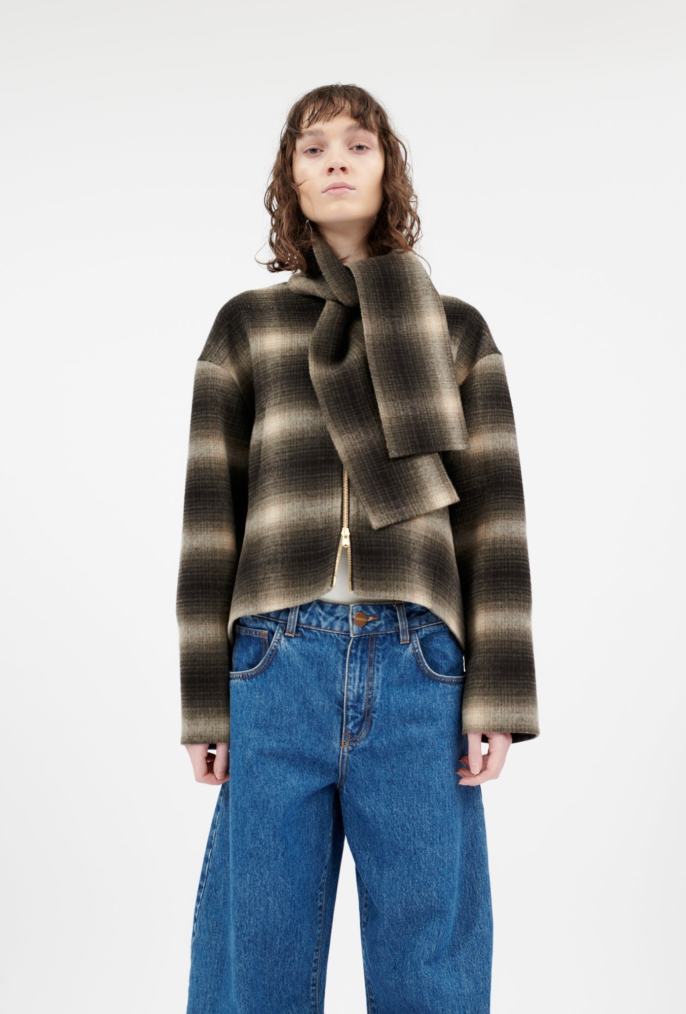 Shadow Check Double Face Jacke, Fango