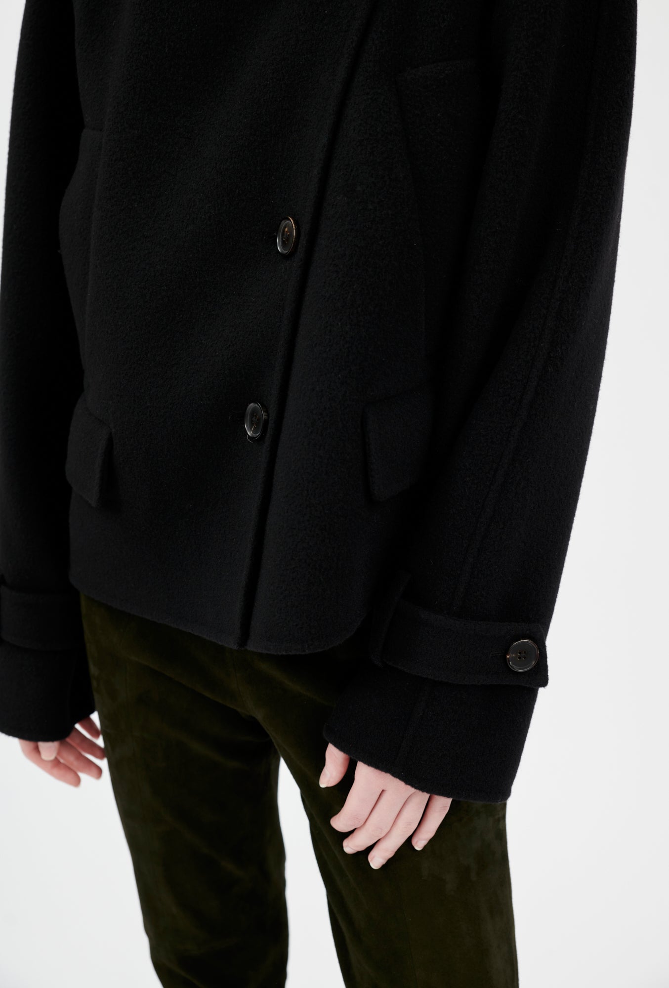 Spongy Double Face Jacke, Jet Black-Jacken & Mäntel-Odeeh-OUTLET-ARCHIVIST-ARCHIVE-SALE