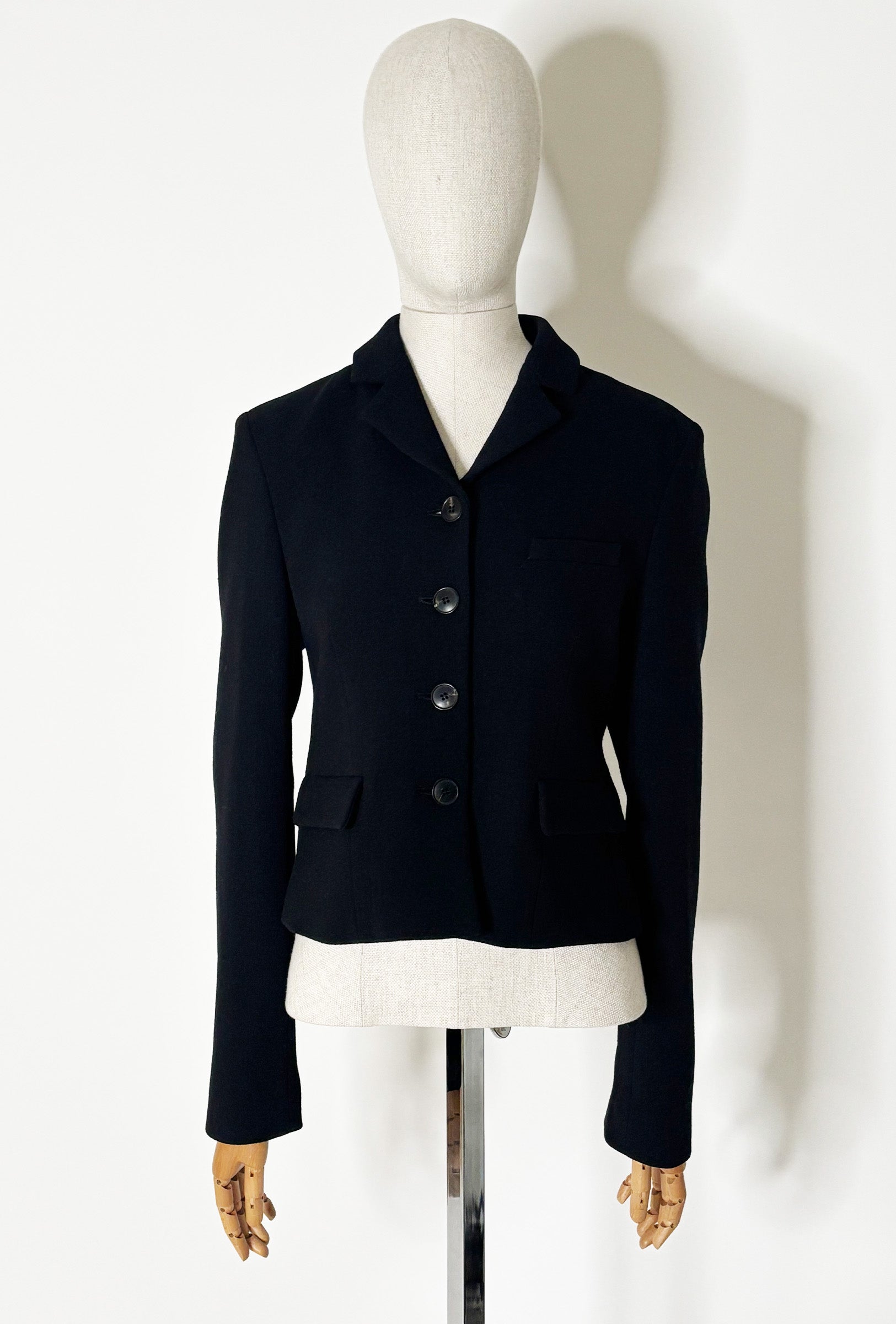 Heavy Georgette Jacke, Jet Black-Jacken & Mäntel-Odeeh-OUTLET-34-Jet Black-ARCHIVIST-ARCHIVE-SALE