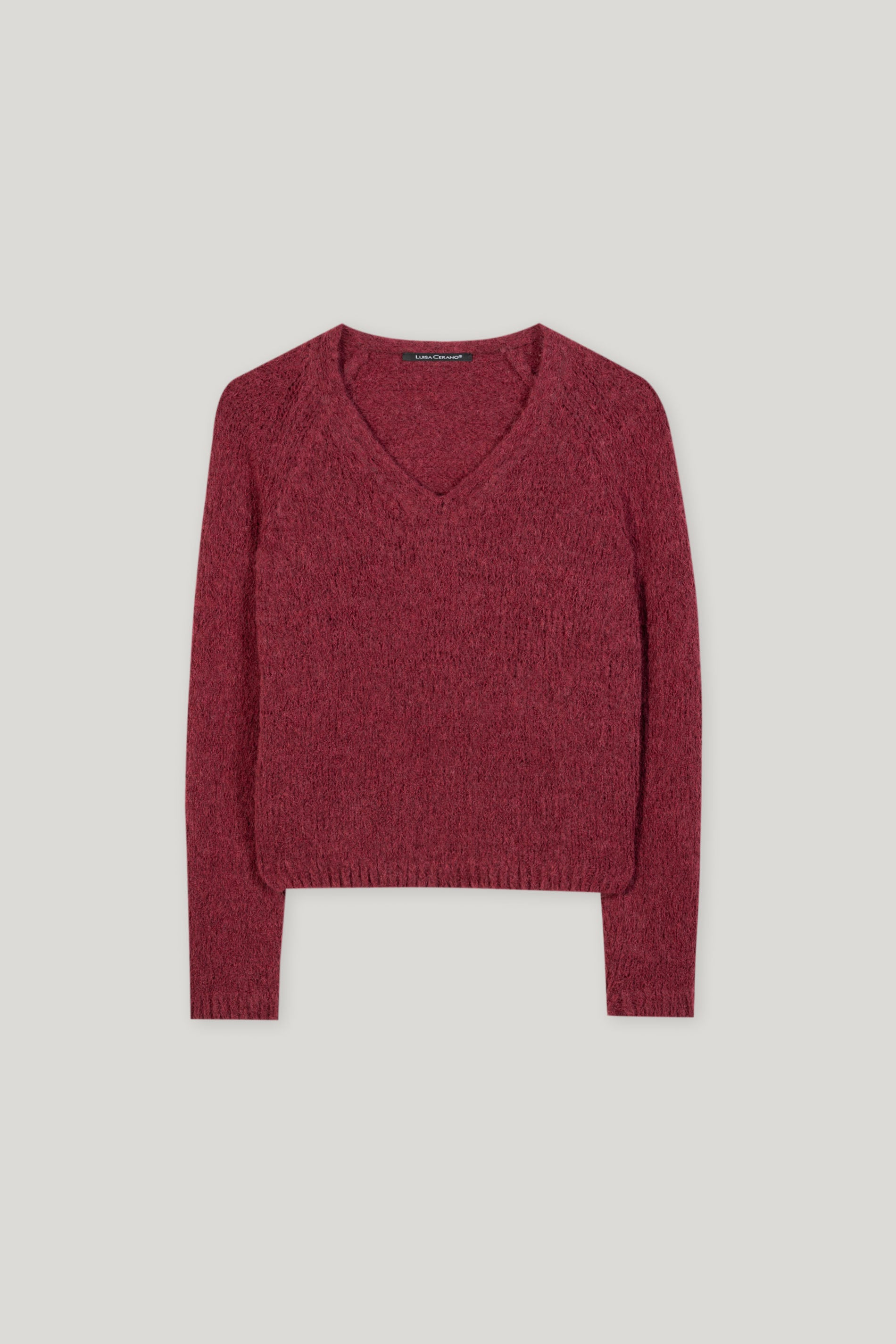 V-Pullover aus Alpaka-Mix