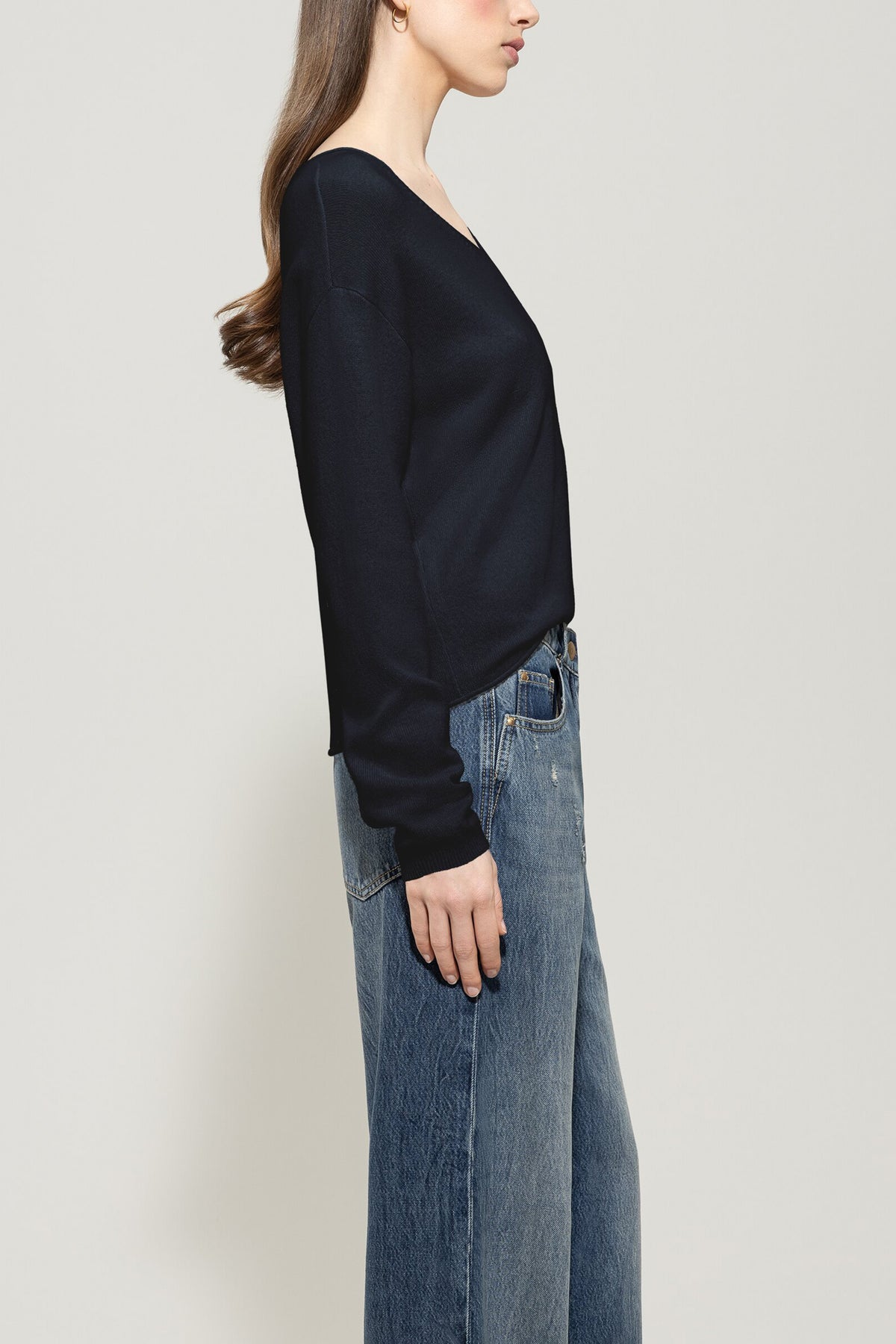 V-Pullover aus Kaschmir-Mix