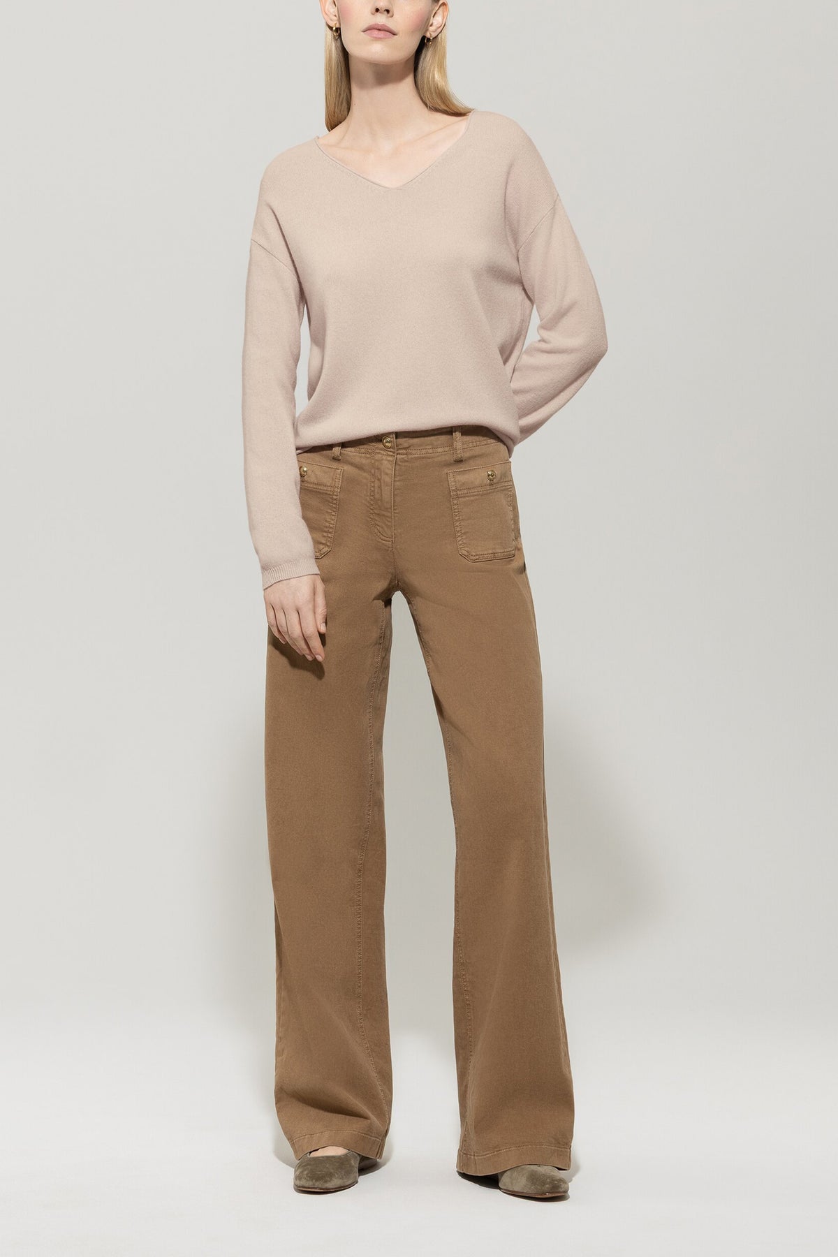 V-Pullover aus Kaschmir-Mix