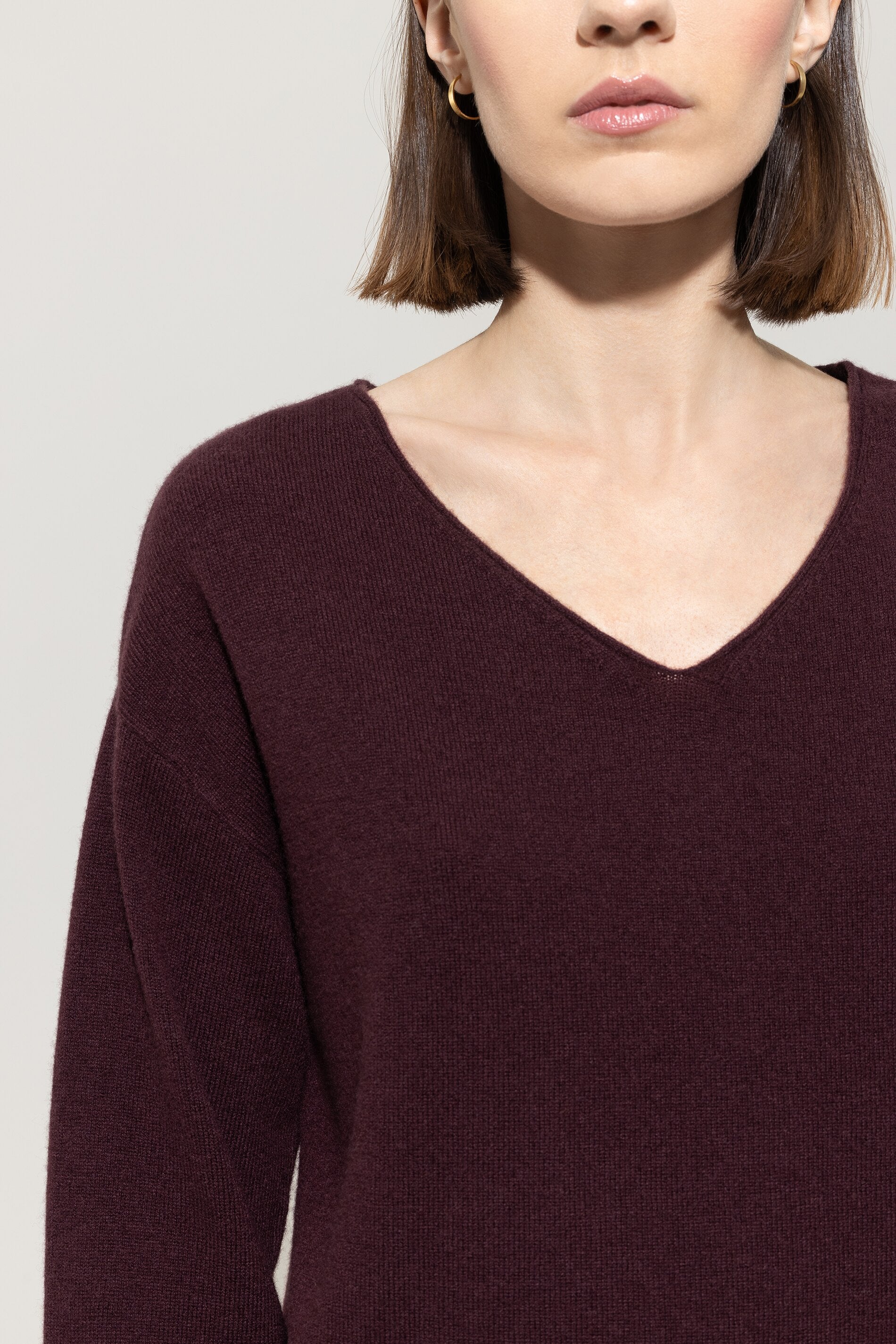 V-Pullover aus Kaschmir-Mix
