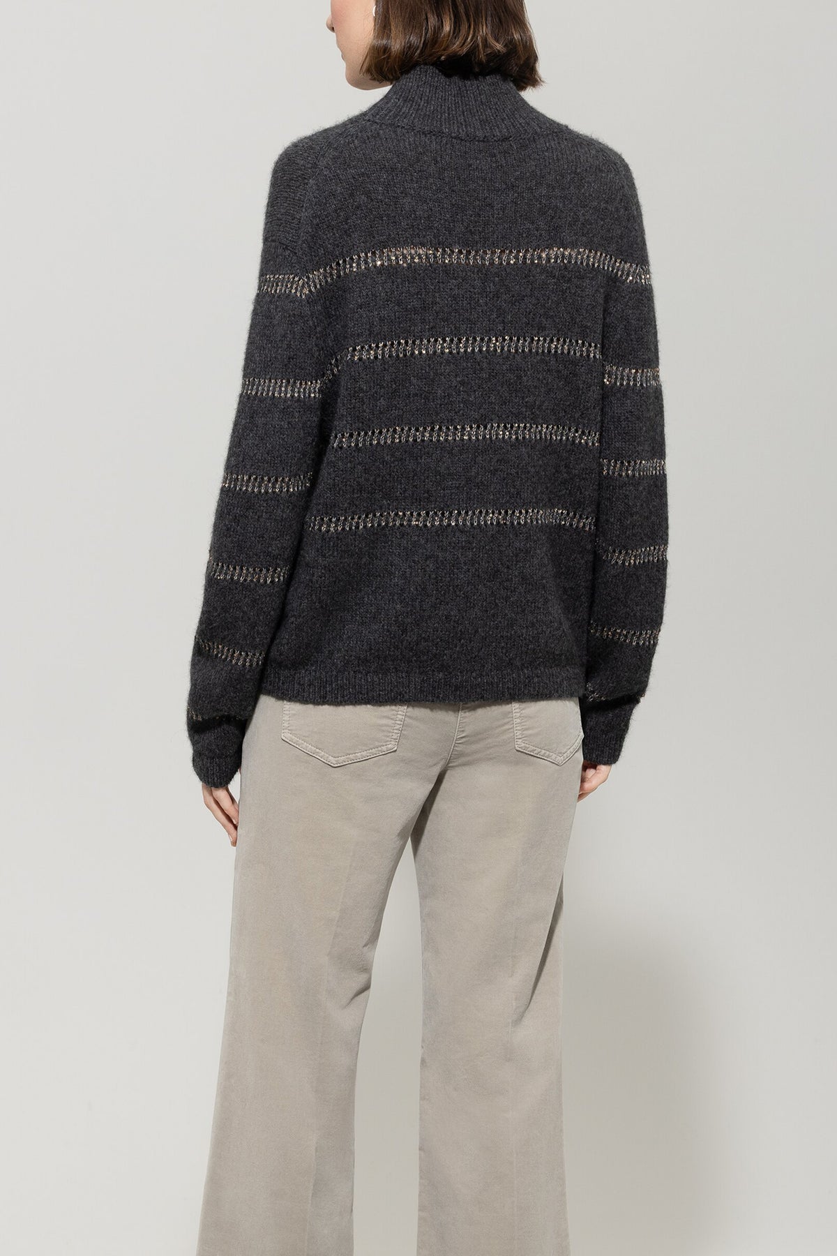 Streifen-Pulli aus Alpaka-Mix