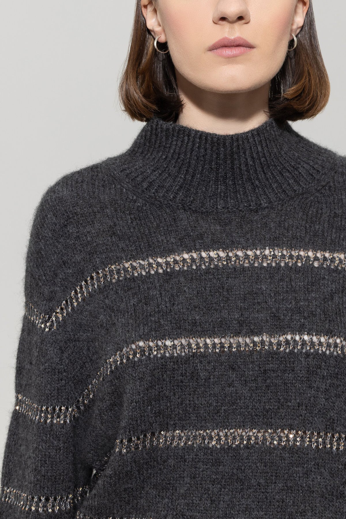 Streifen-Pulli aus Alpaka-Mix