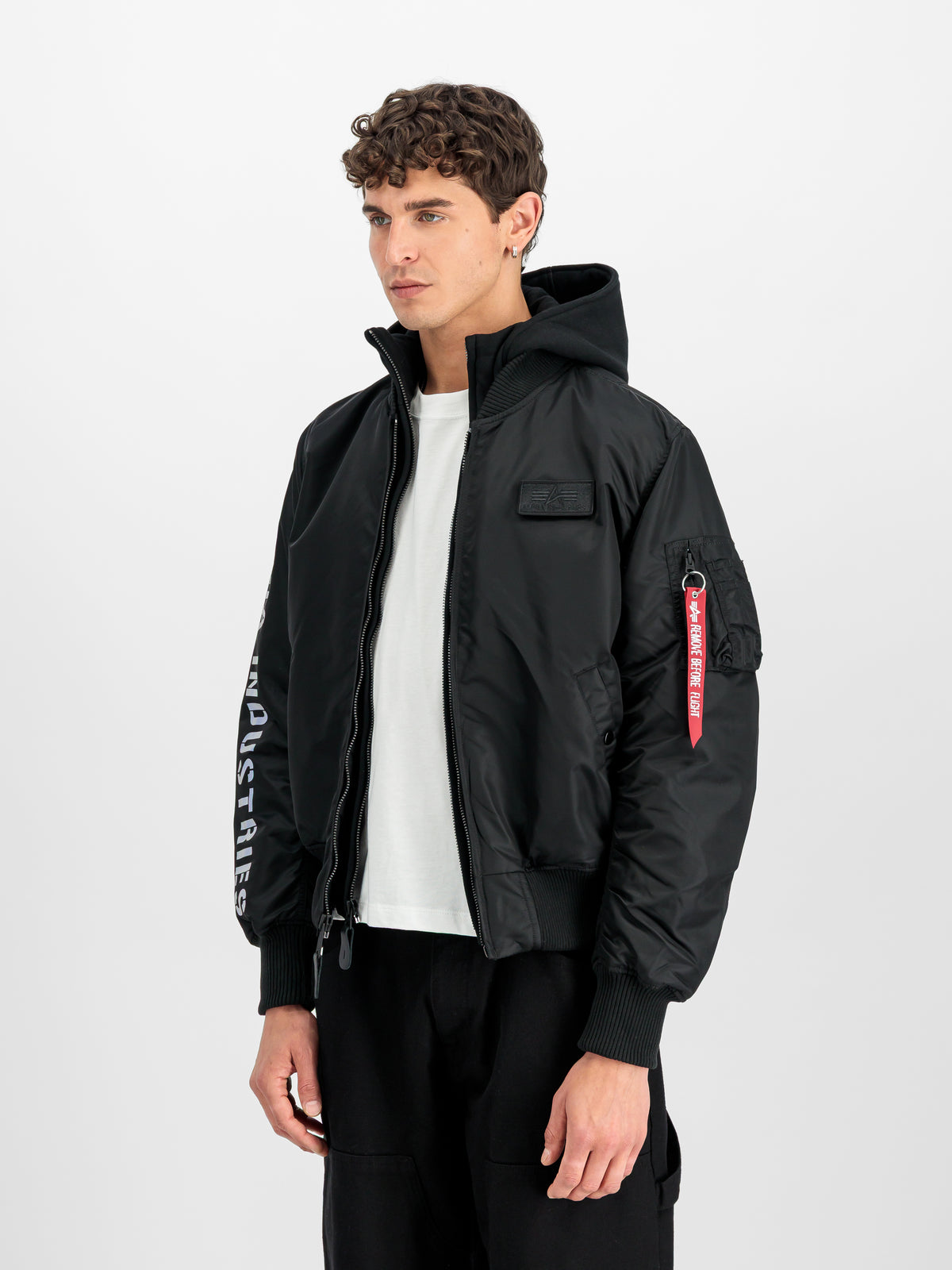MA-1 D-Tec Sleeve Embroidery Slim Bomber Jacket