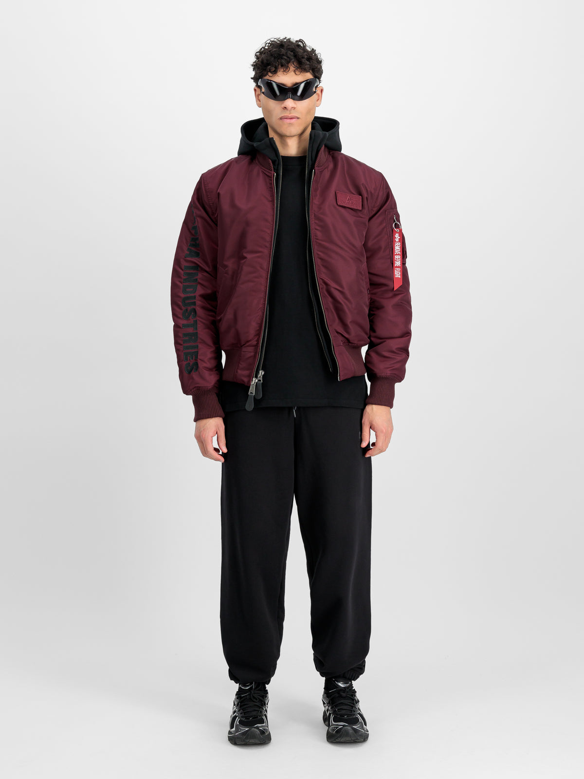 MA-1 D-Tec Sleeve Embroidery Slim Bomber Jacket
