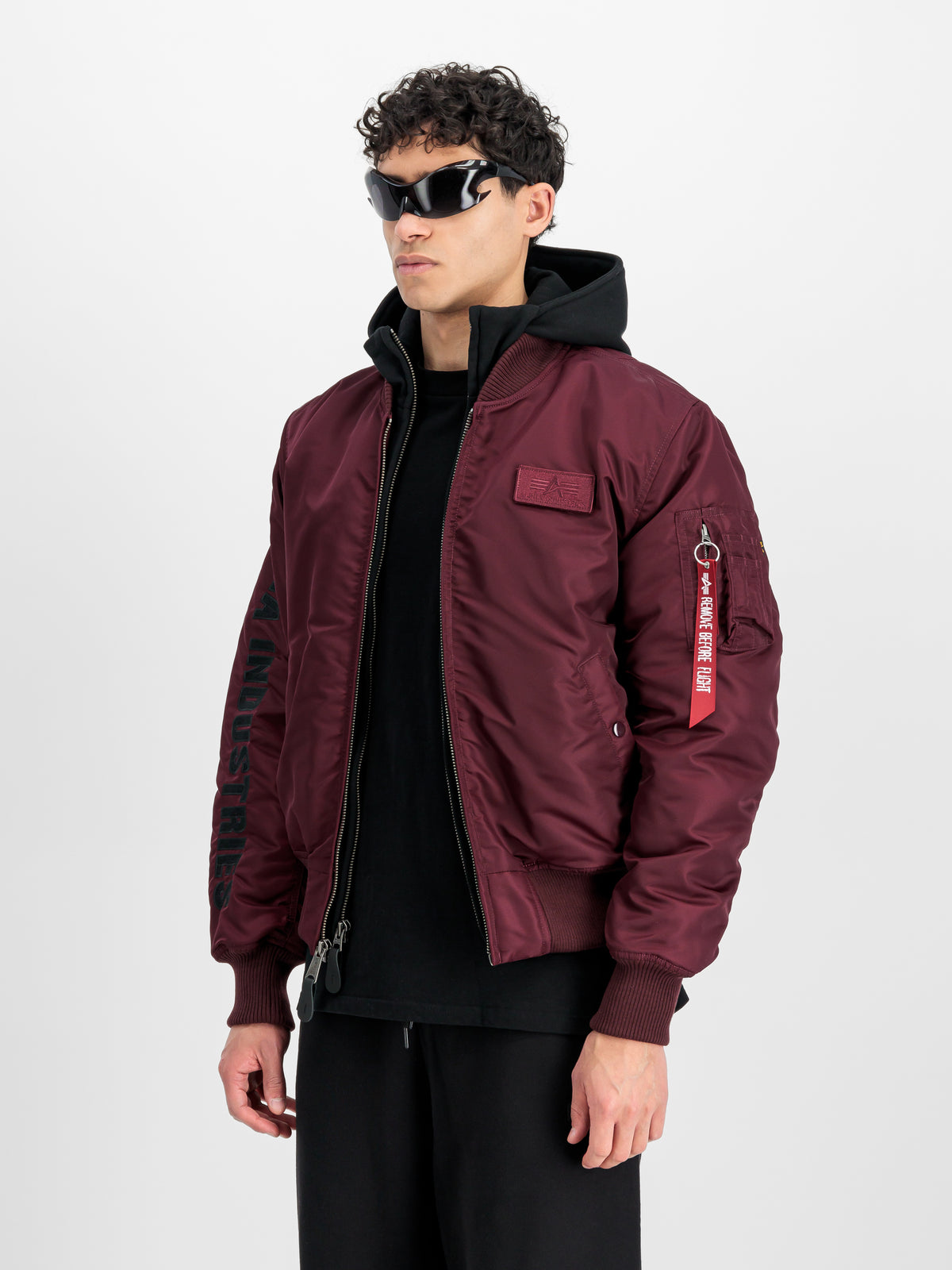 MA-1 D-Tec Sleeve Embroidery Slim Bomber Jacket