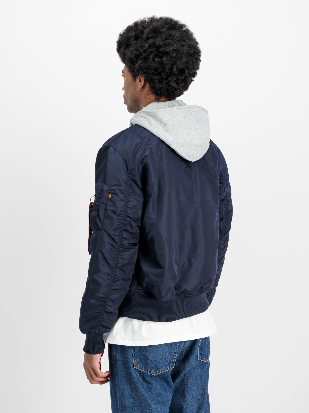MA-1 D-Tec Sleeve Embroidery Slim Bomber Jacket